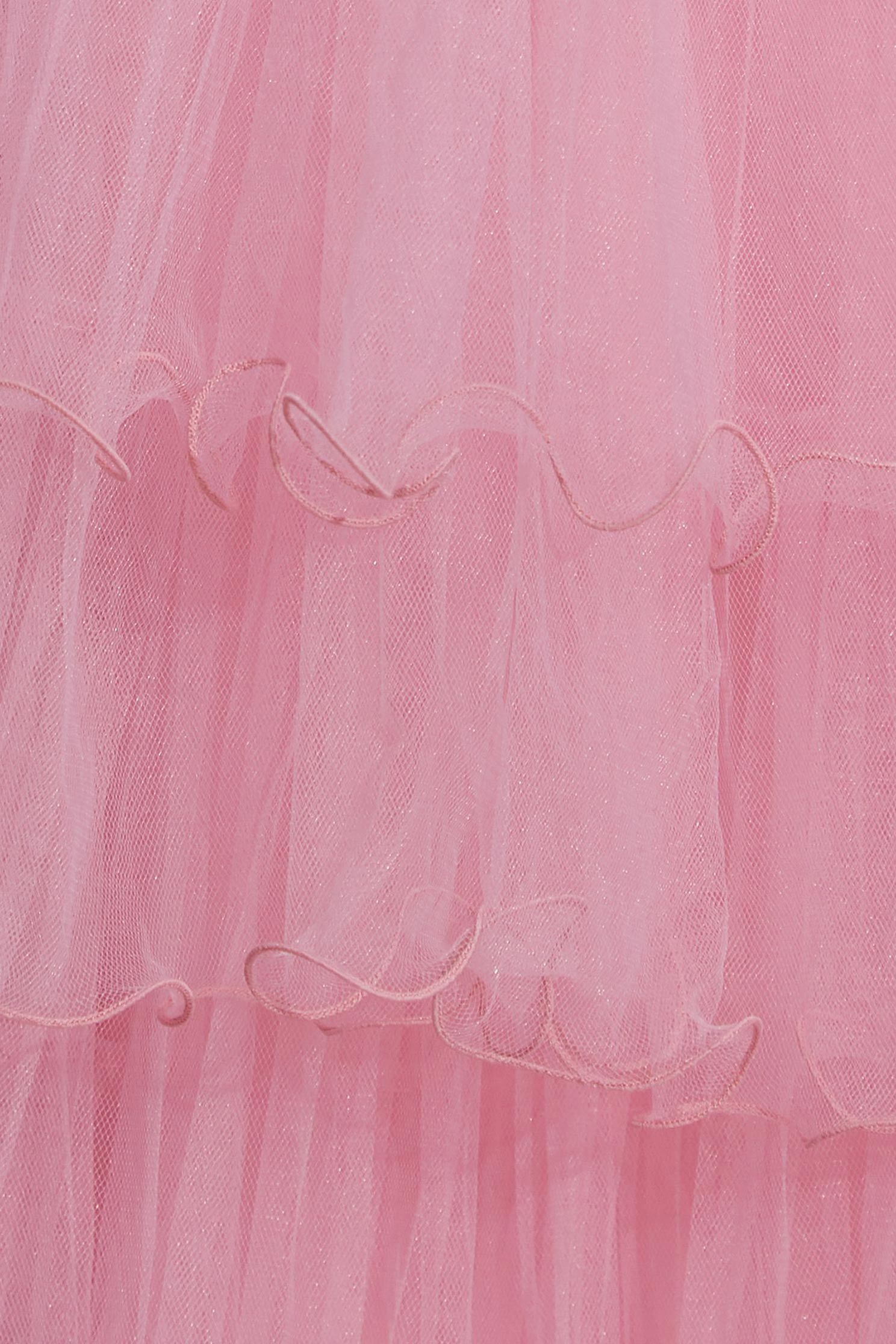 Layered Tulle Ruffle SkirtRuffled mesh long skirt,Restock,Season (AW) Look,Pink,Tutu skirts,Mesh fabric,Midi skirts