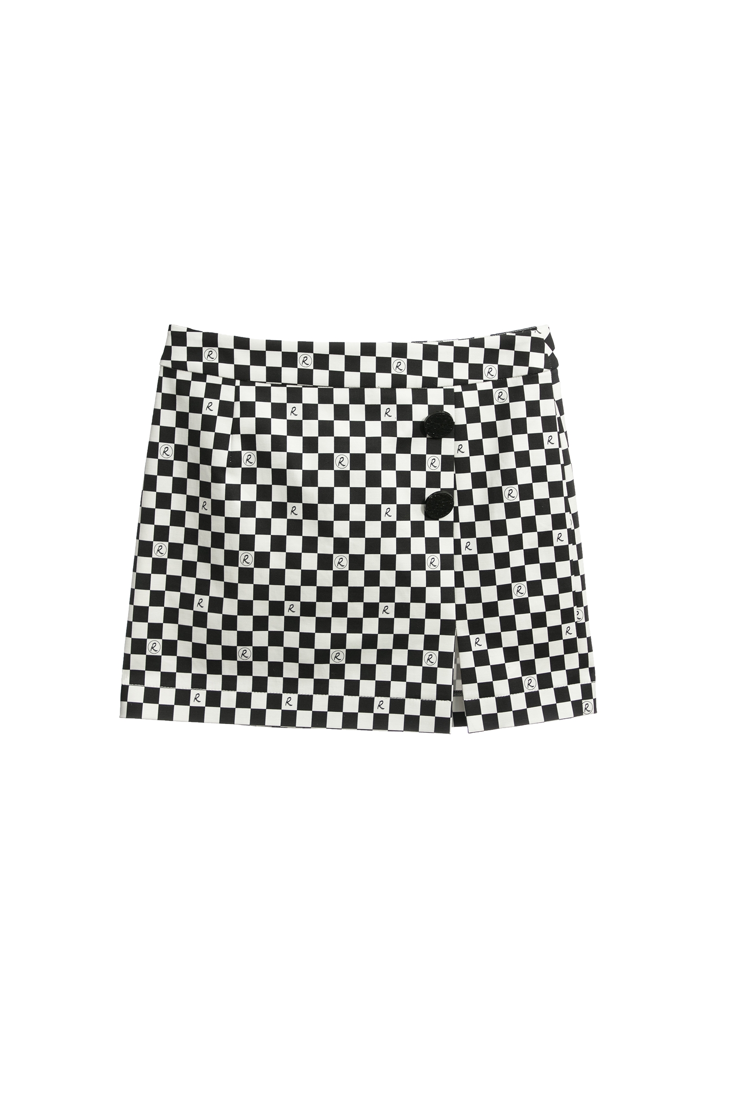 R Logo Checkered SkirtR Logo Checkered Skirt,Season (SS) Look,Mini skirts