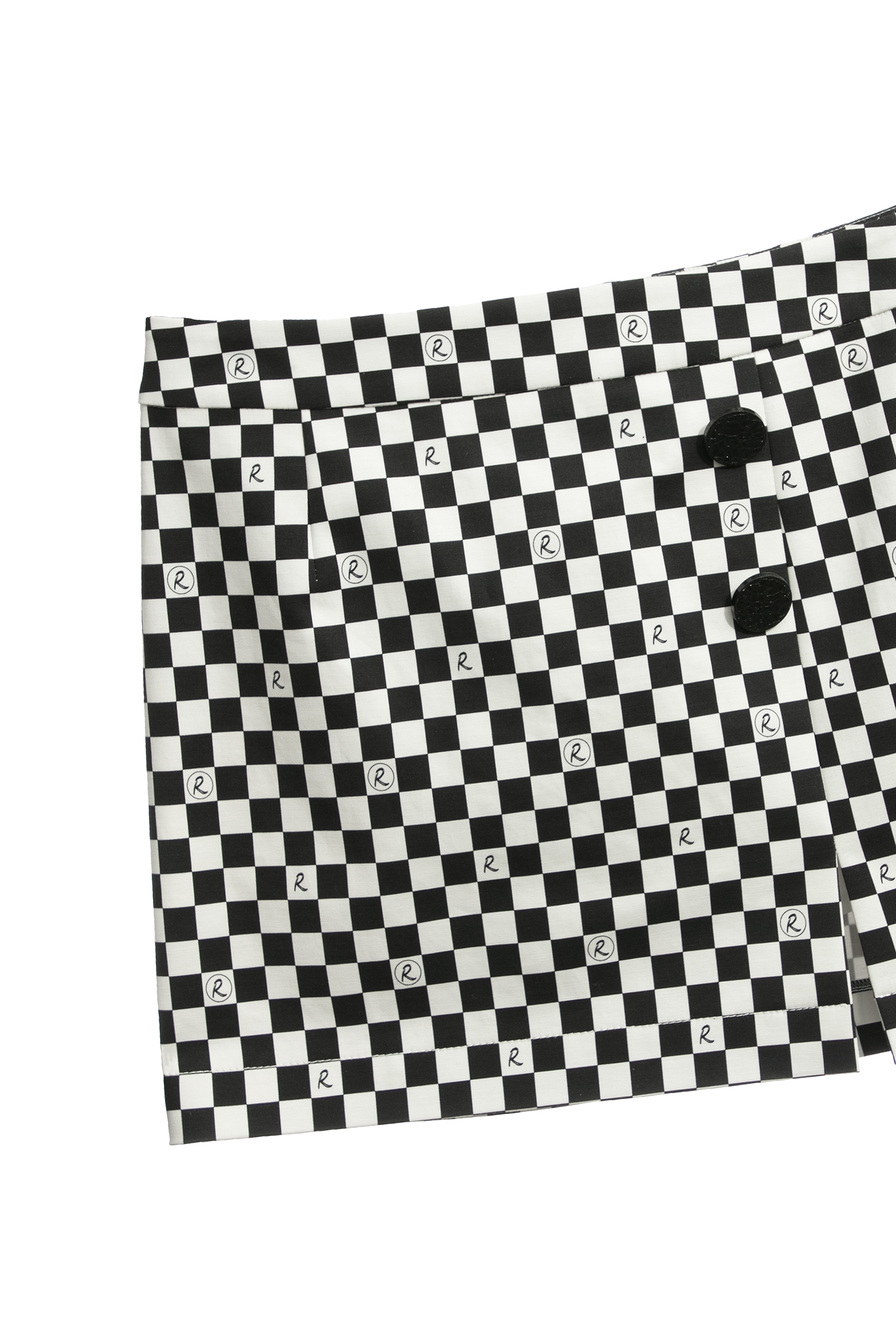 R Logo Checkered SkirtR Logo Checkered Skirt,Season (SS) Look,Mini skirts