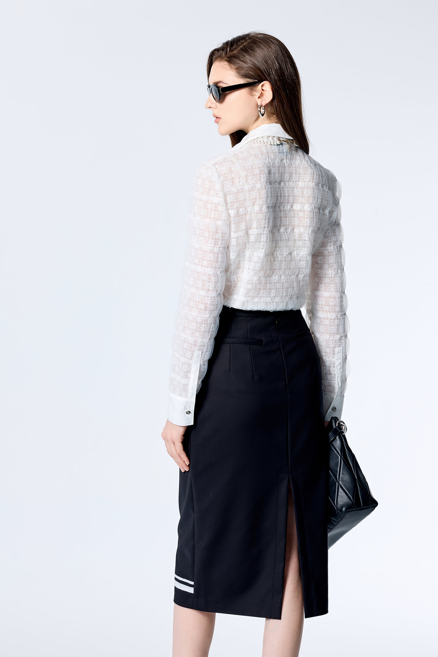 Contrast Floral Graphic Pencil SkirtContrast Floral Graphic Pencil Skirt,Season (SS) Look,Midi skirts