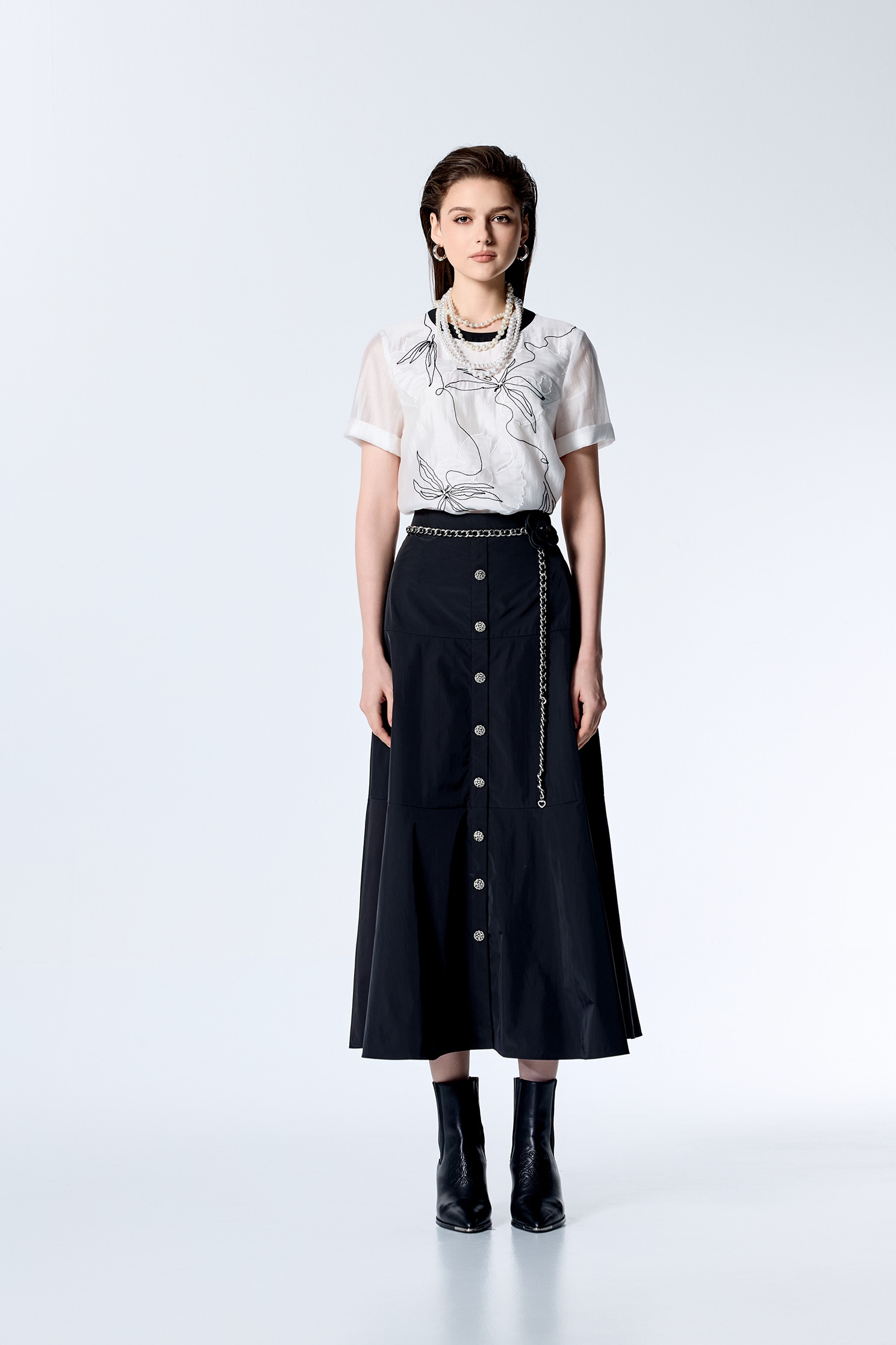 Black Taffeta Maxi SkirtBlack Taffeta Maxi Skirt,Season (SS) Look,Back To Classic,Midi skirts,Back To B/W