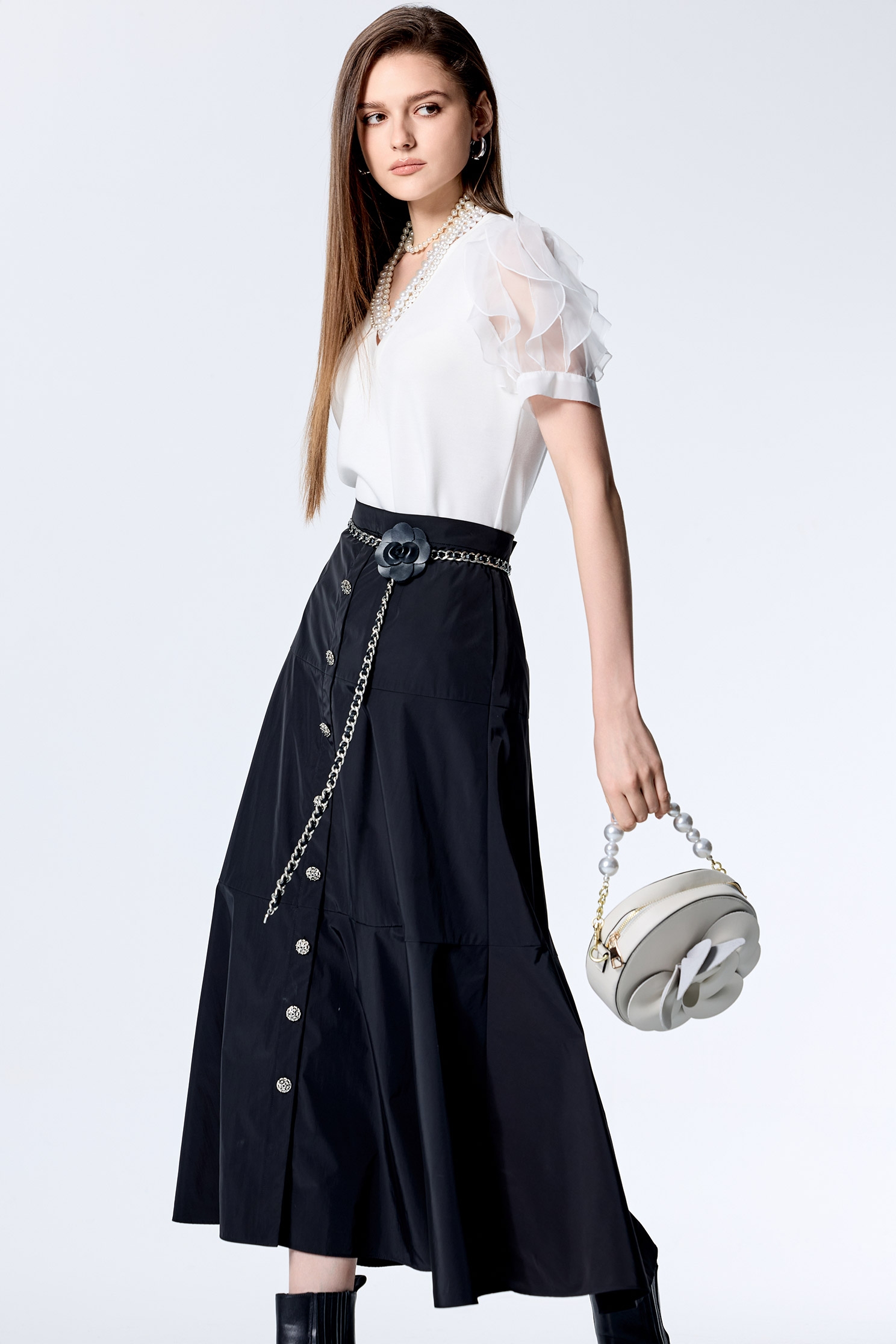 Black Taffeta Maxi SkirtBlack Taffeta Maxi Skirt,Season (SS) Look,Back To Classic,Midi skirts,Back To B/W