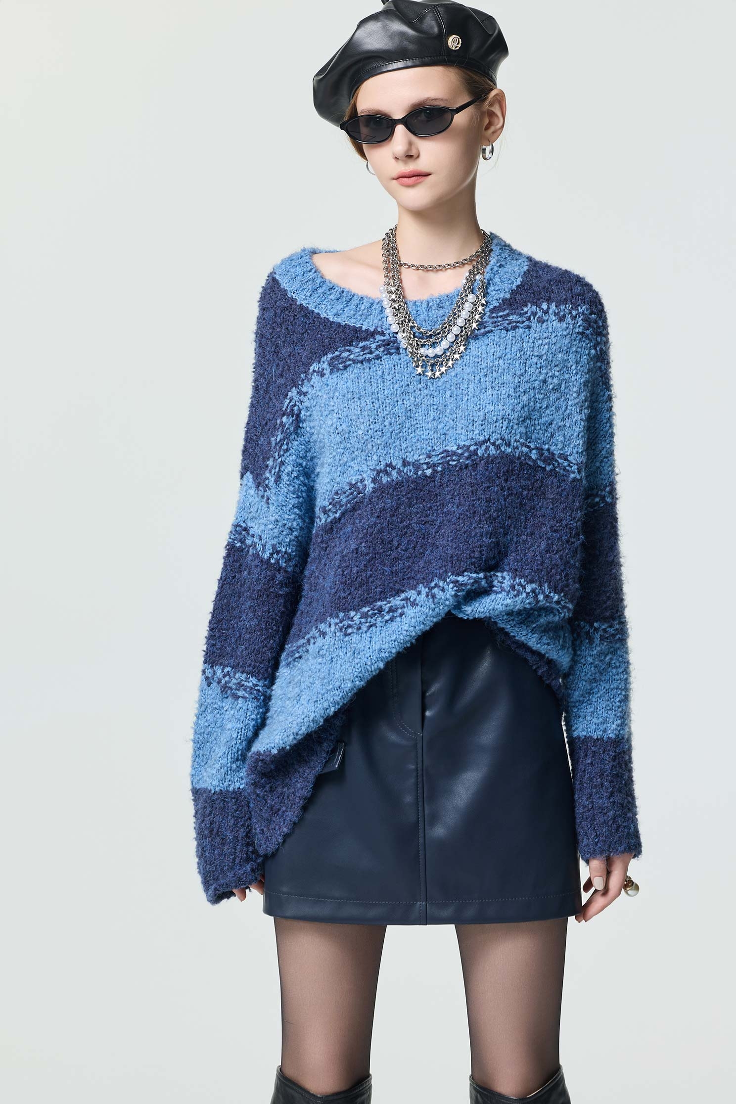 Navy PU Short SkirtNavy PU Short Skirt,Season (SS) Look,Mini skirts