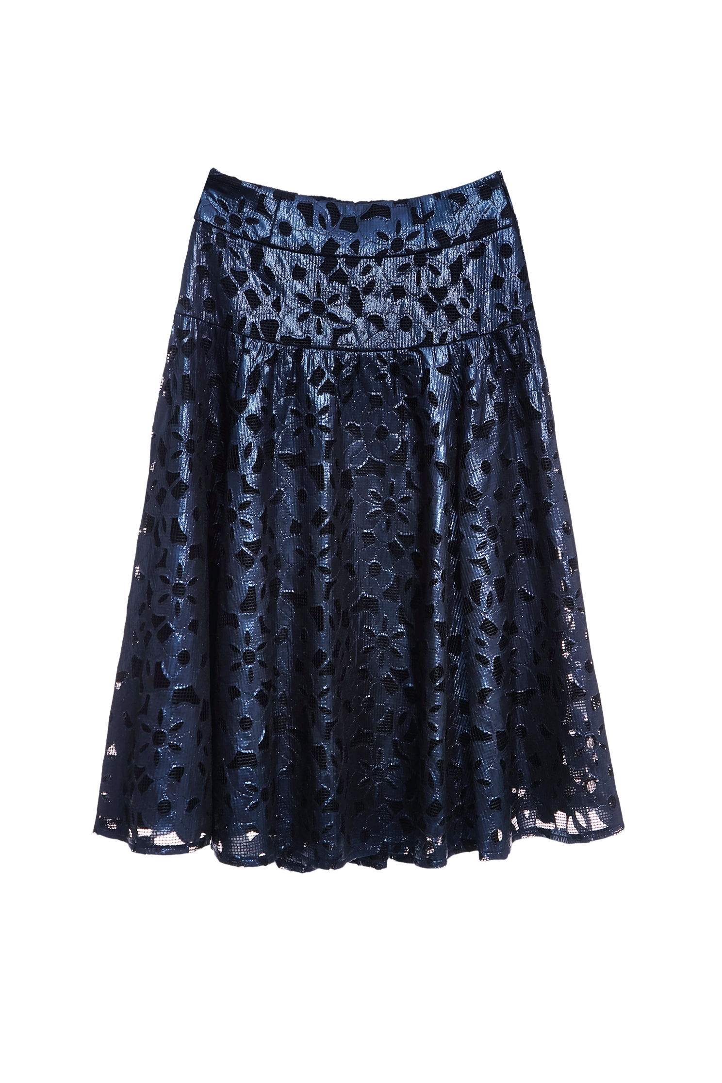 Floral Cut Out Navy Midi SkirtFloral Cut Out Navy Midi Skirt,Season (SS) Look,Tutu skirts