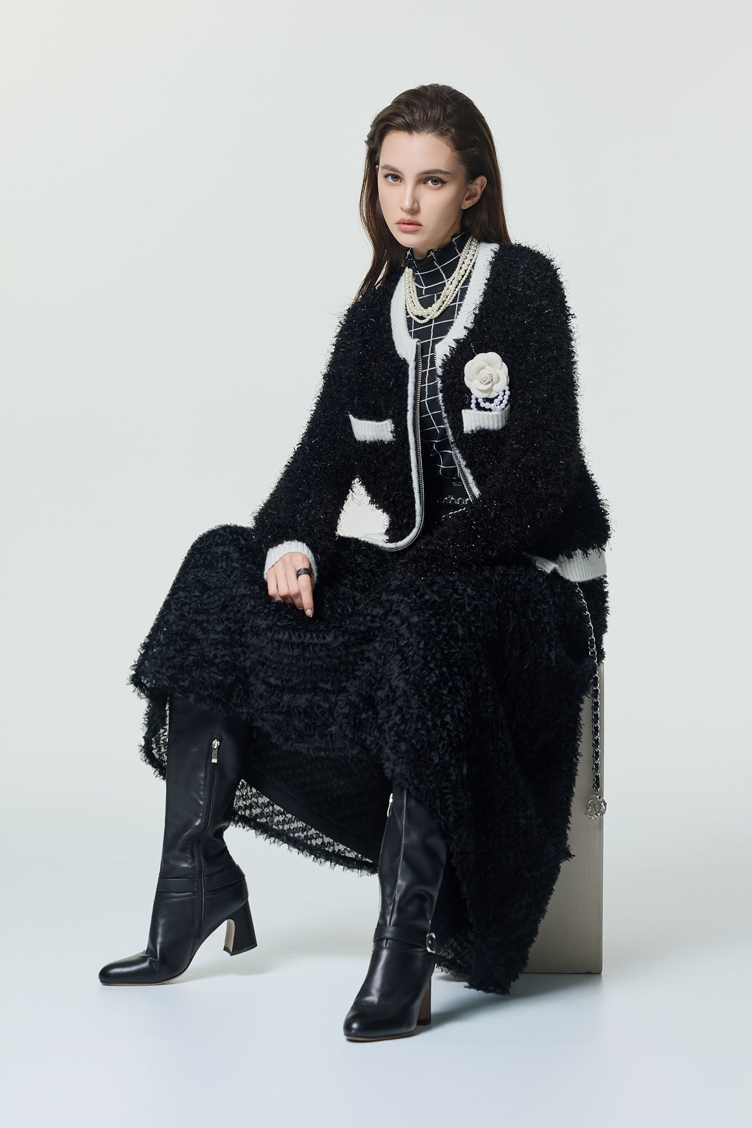 Textured Mesh Detail Maxi SkirtTextured Mesh Detail Maxi Skirt,Season (SS) Look,Mesh fabric,Tutu skirts,Black skirts