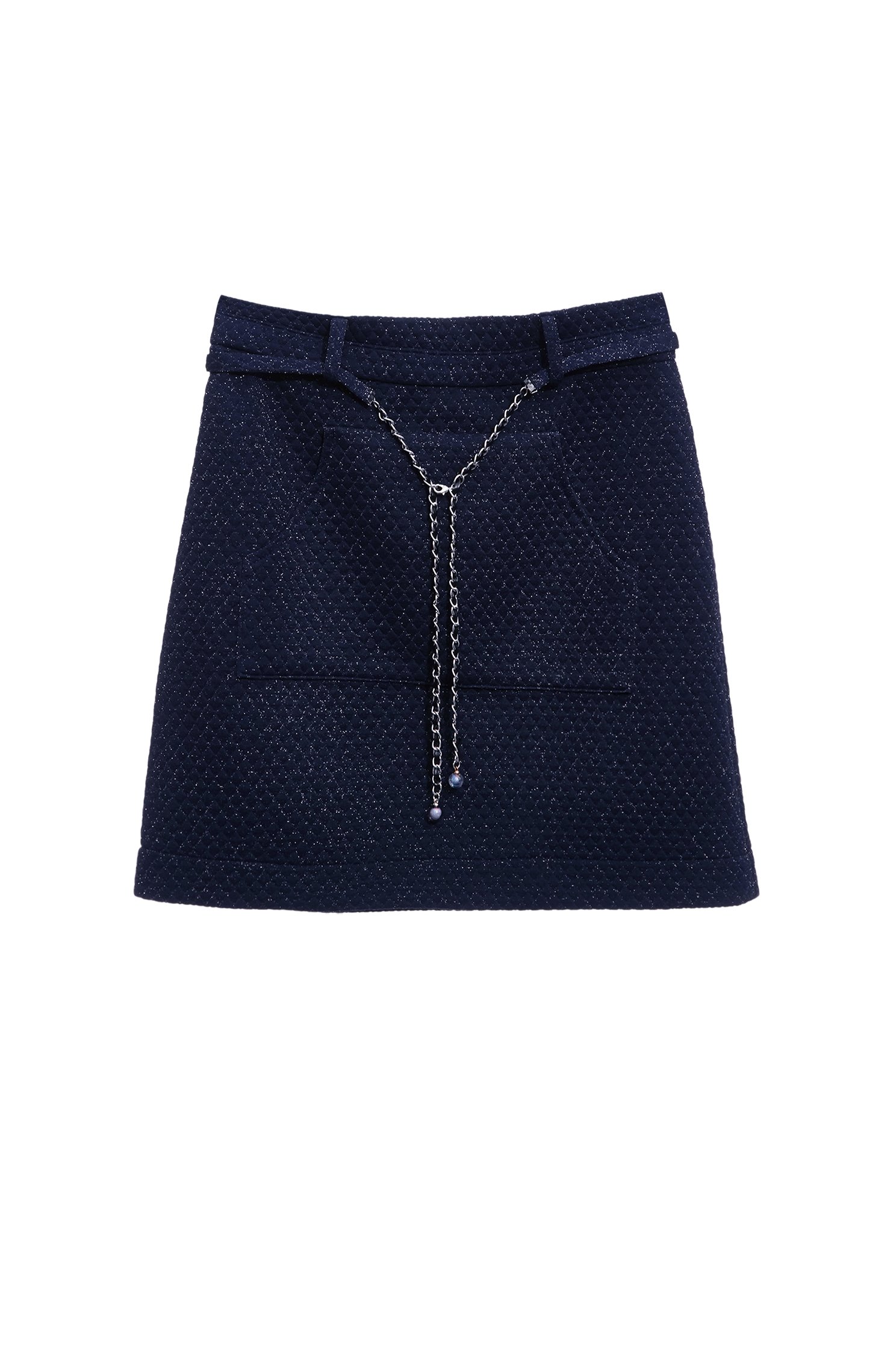 Navy Front Pocket SkirtNavy Front Pocket Skirt,Season (SS) Look,Plaid,Mini skirts