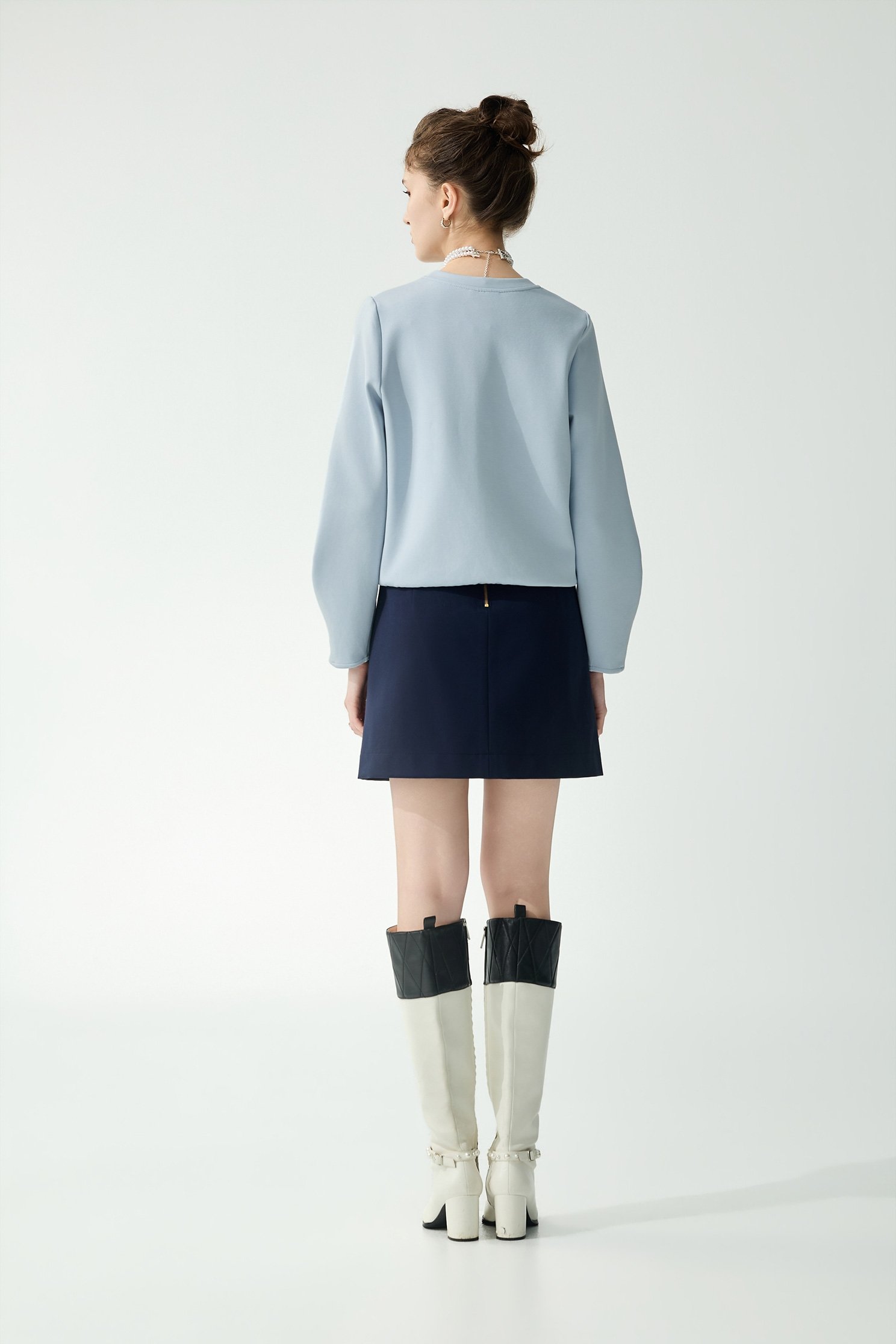 Navy Front Pocket SkirtNavy Front Pocket Skirt,Season (SS) Look,Plaid,Mini skirts