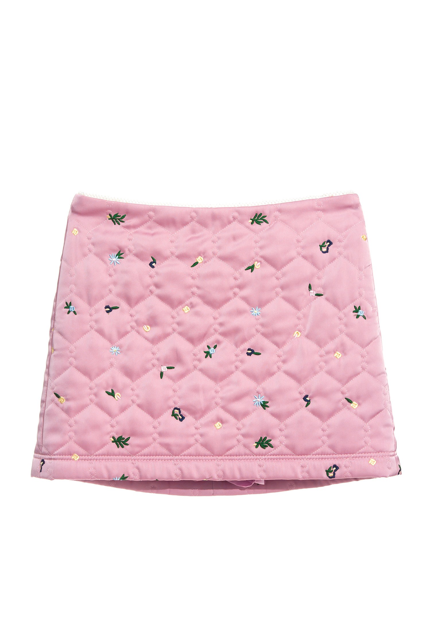 Basic Quilted Embroidered SkirtPadded short skirt with floral embroidery,Mini skirts,Season (AW) Look,Valentine
