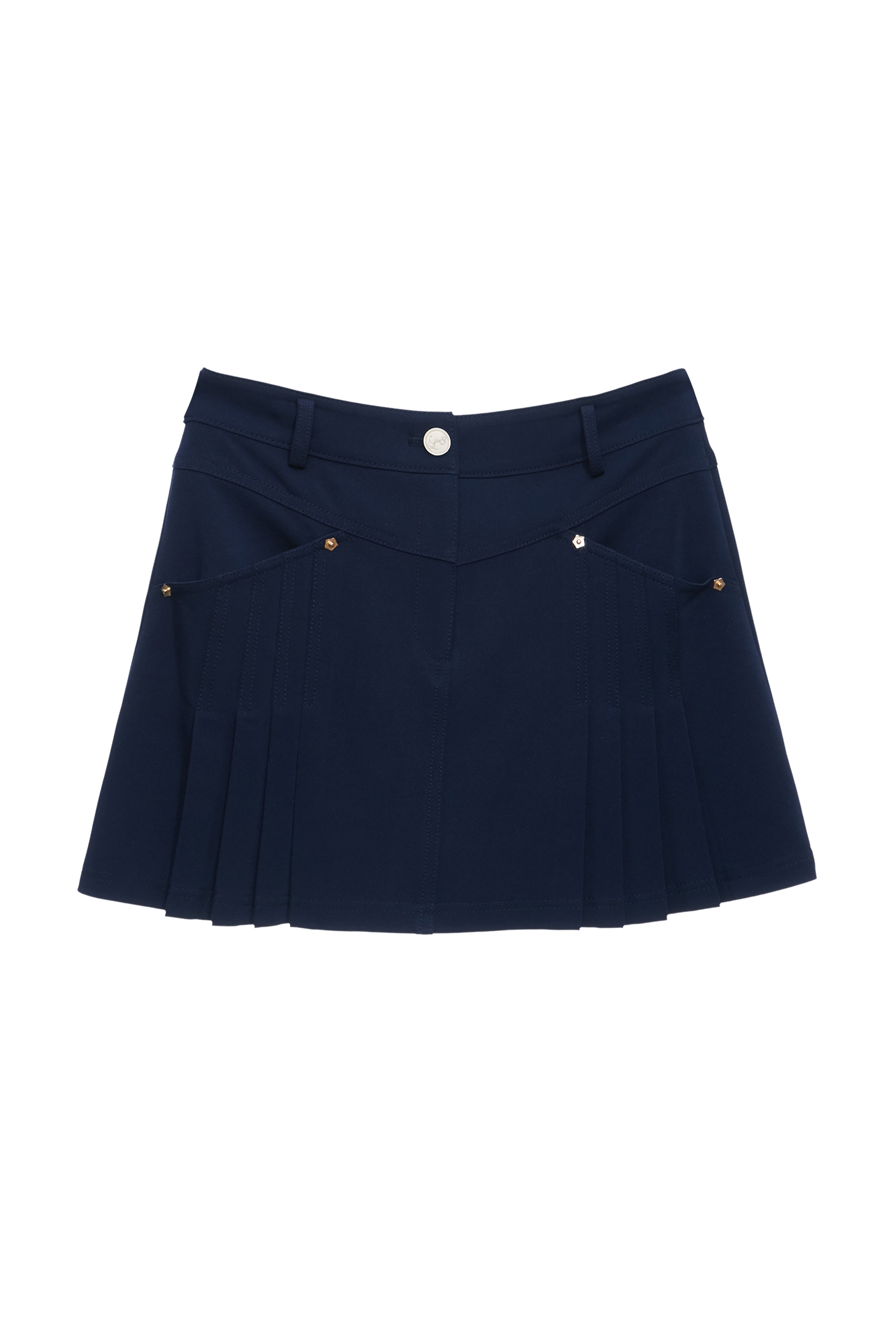 Midnight Blue Pleated SkirtMidnight Blue Pleated Skirt,Season (SS) Look,Mini skirts,Shorts,Skorts