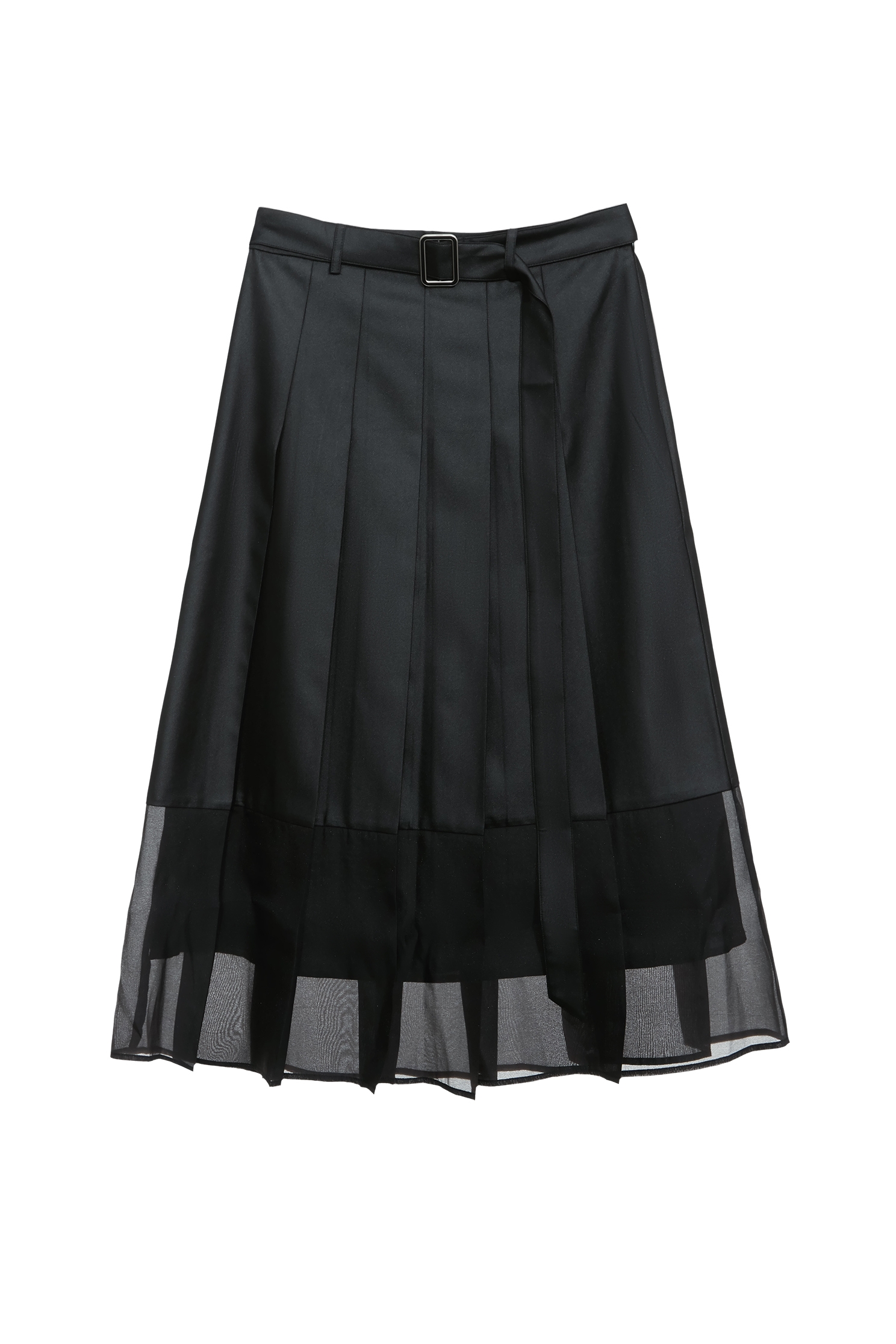 Organza Contrast Pleated SkirtOrganza Contrast Pleated Skirt,Office Looks,Season (SS) Look,Midi skirts