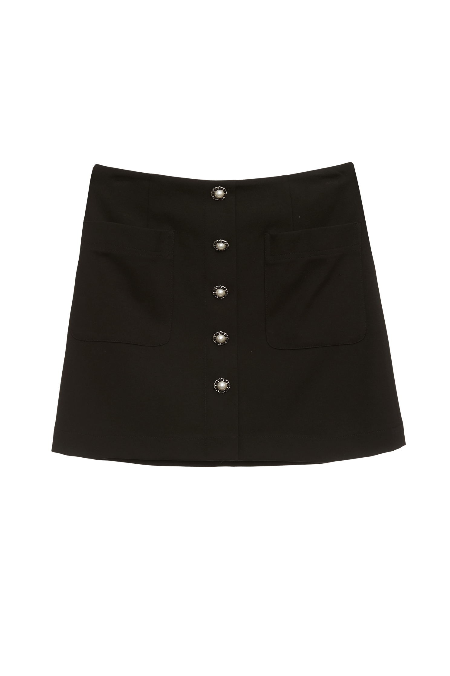 Patch Pocket Short SkirtPatch Pocket Short Skirt,Season (SS) Look,Mini skirts,Black skirts