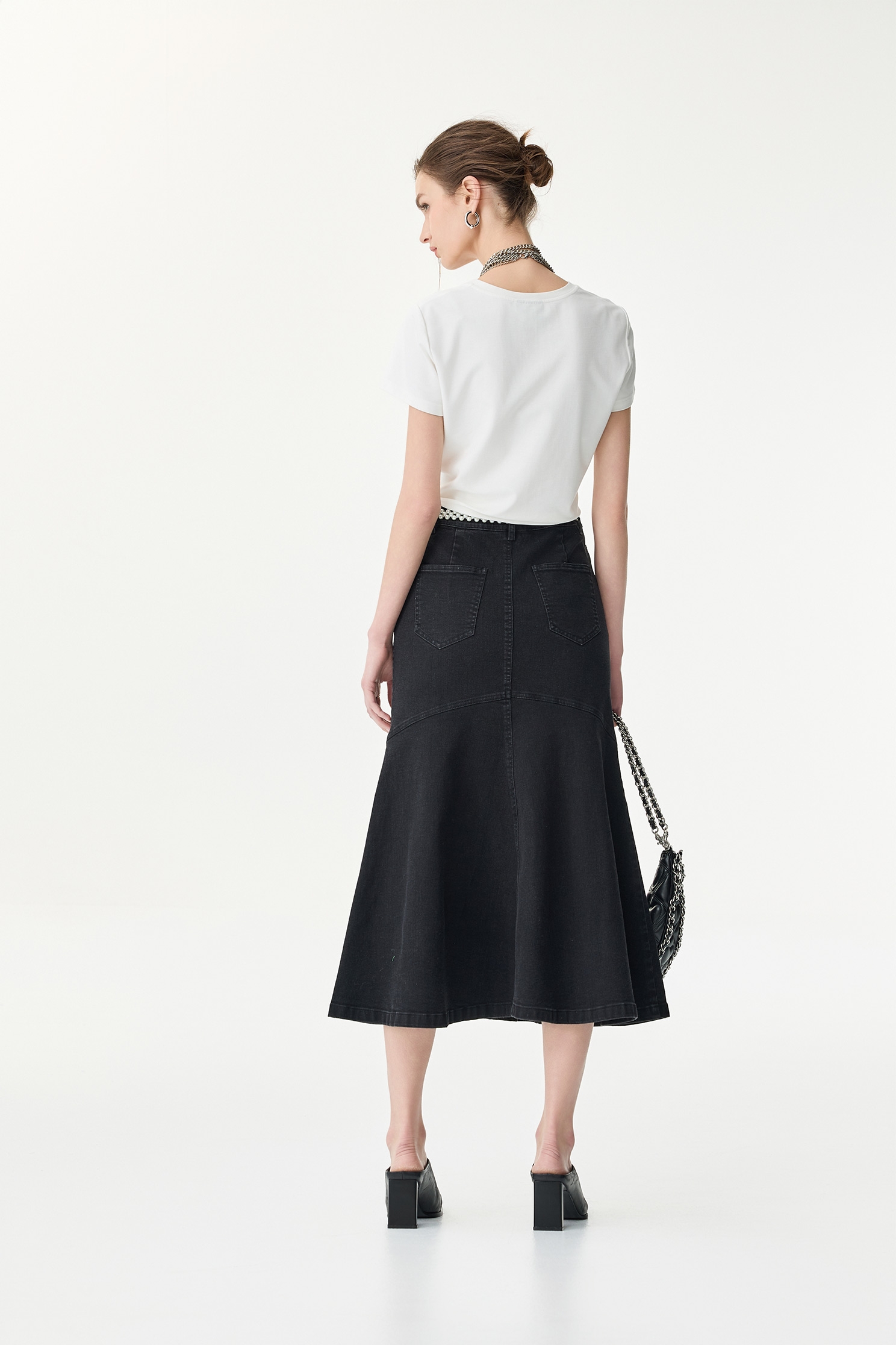 Fishtail Denim Midi SkirtFishtail Denim Midi Skirt