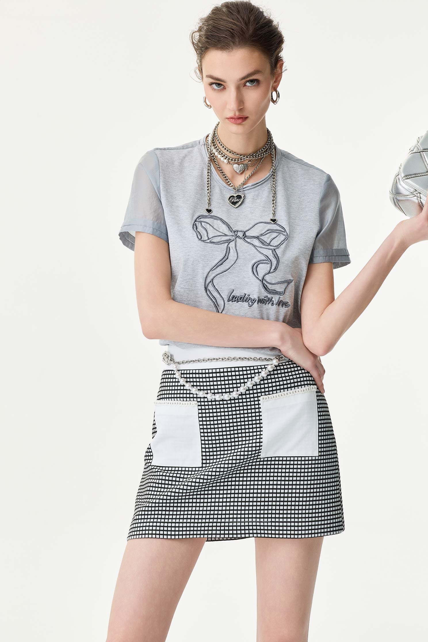 Contrast Plaid Short SkirtContrast Plaid Short Skirt,Season (SS) Look,co-ord sets,Mini skirts