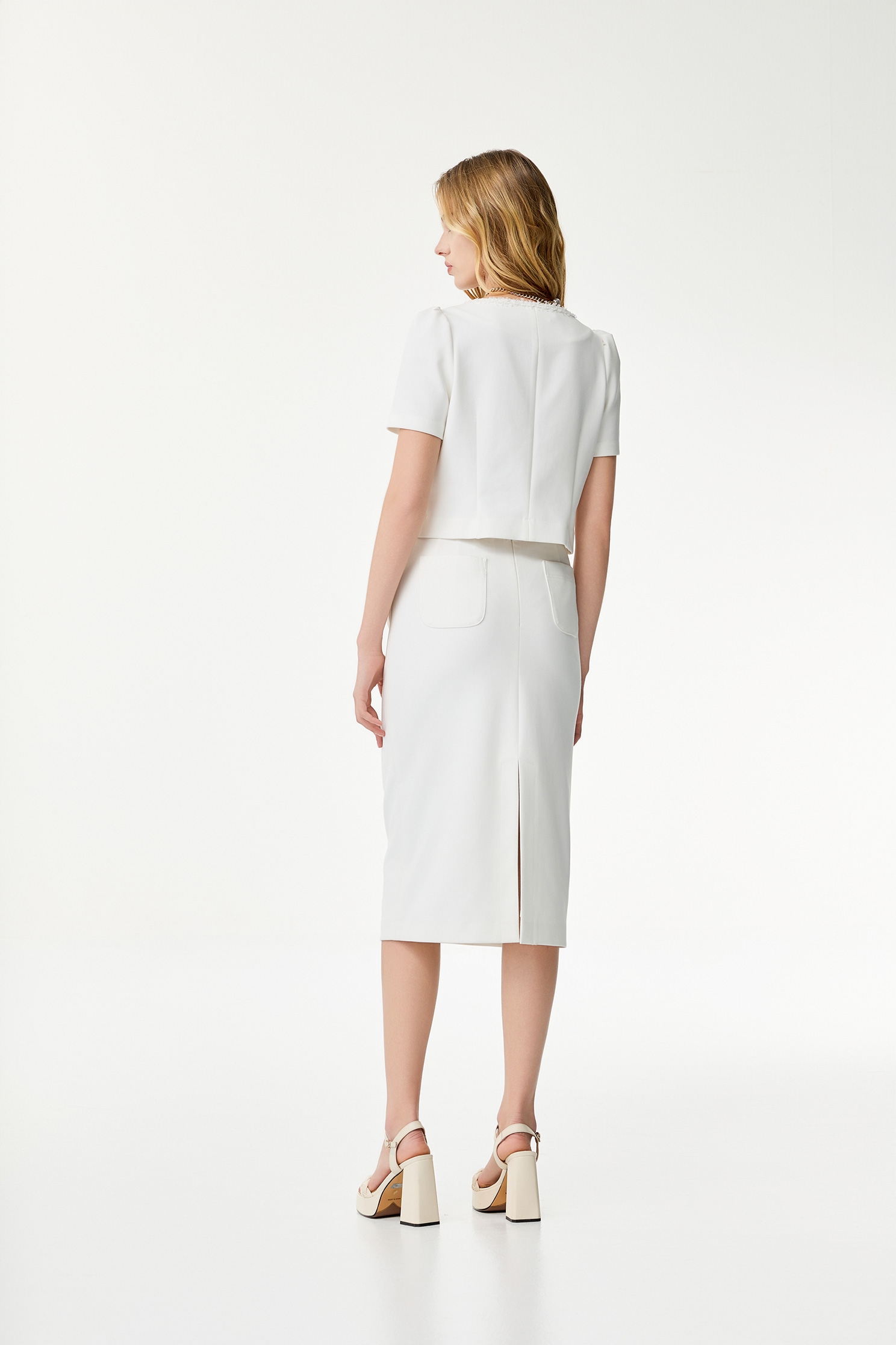 White Midi Classic Pencil SkirtWhite Midi Classic Pencil Skirt,Season (SS) Look,Pencil skirts