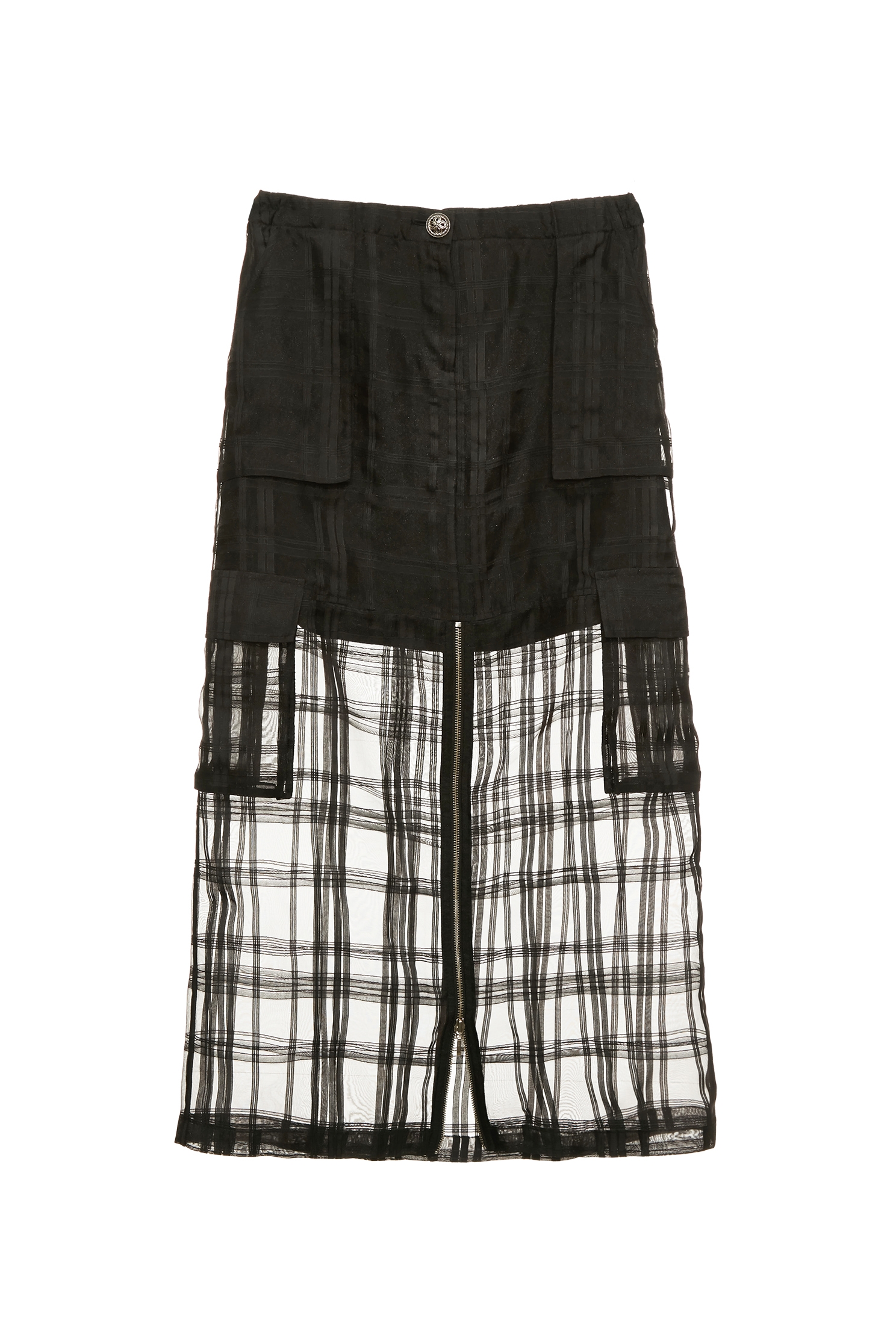Checkered Organza Midi SkirtCheckered Organza Midi Skirt,Urban Fashion