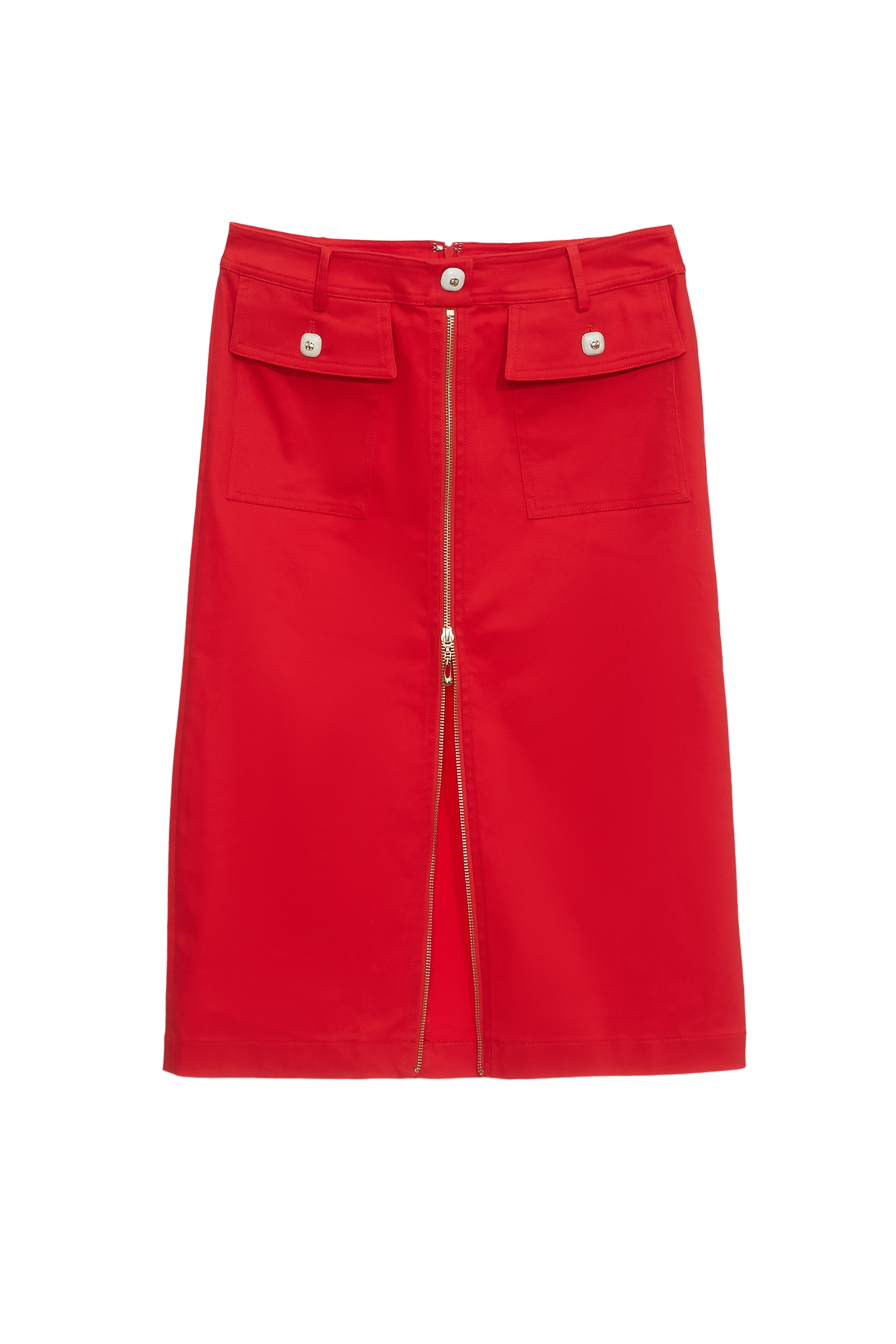 Front Zip Red Pencil SkirtFront Zip Red Pencil Skirt,Season (SS) Look,Midi skirts,Trench coats