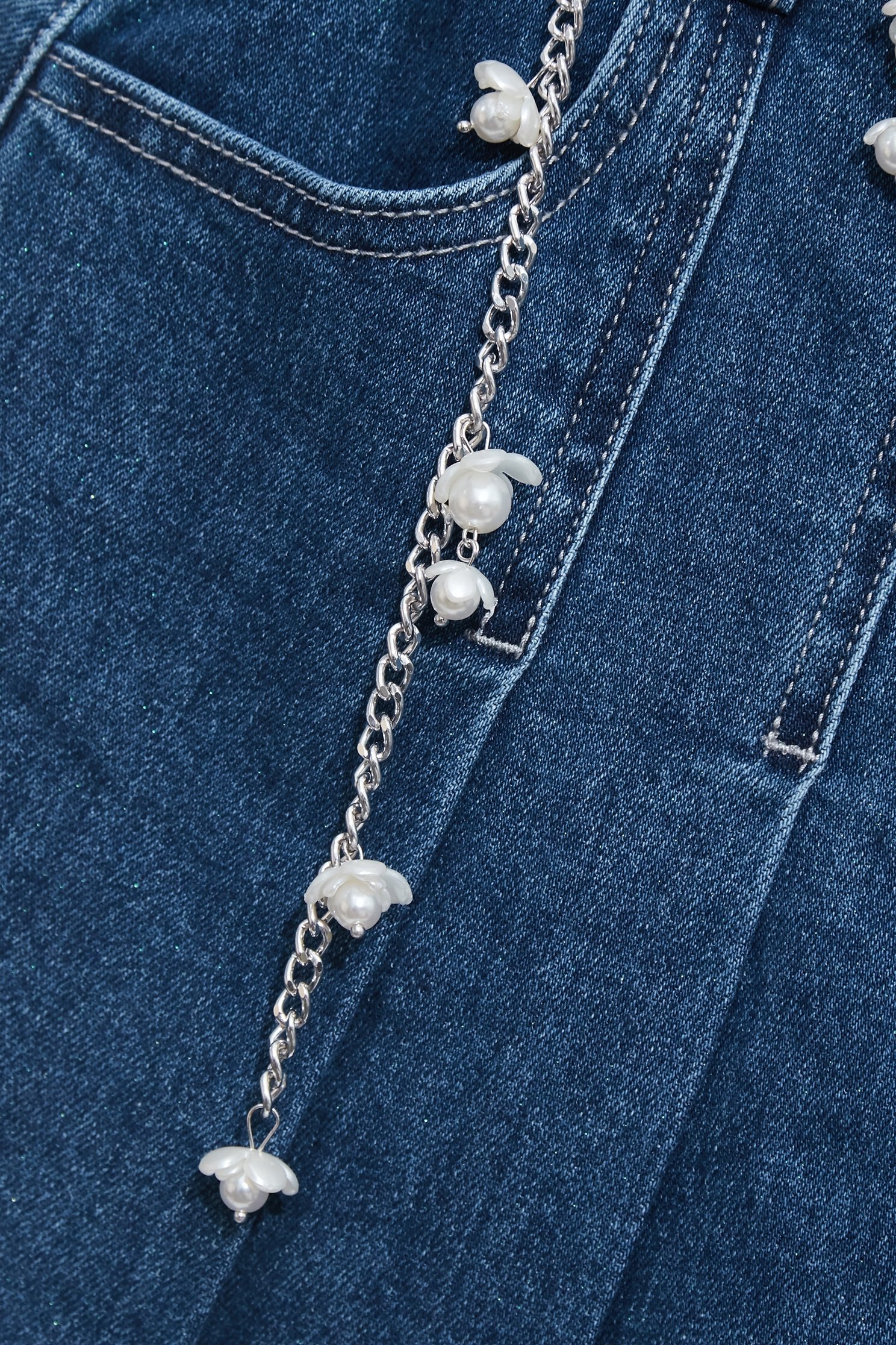 Pleated Denim Short SkirtPleated Denim Short Skirt,Season (SS) Look,Denim,Denim skirts