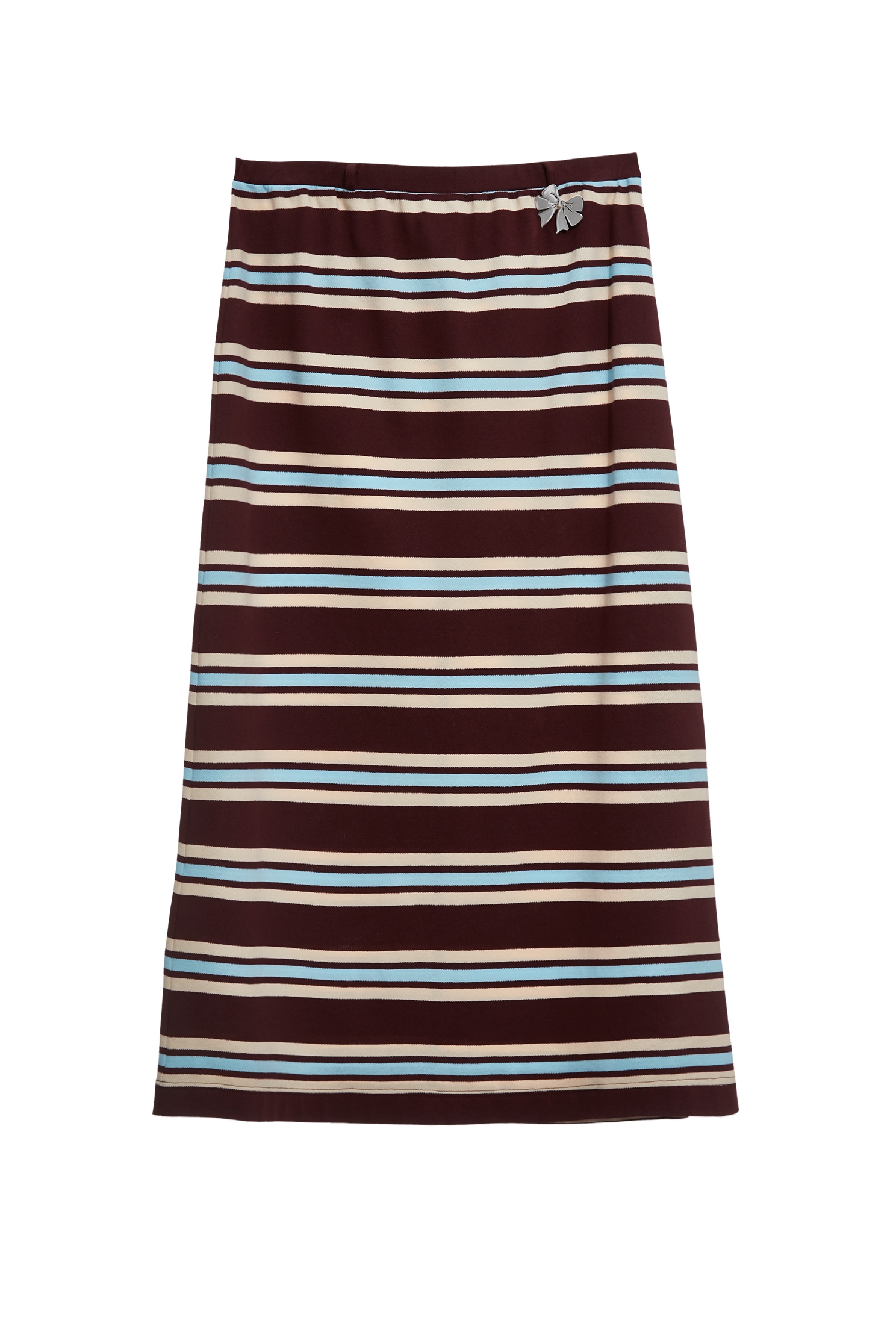 Mahogany Stripe Maxi SkirtMahogany Stripe Maxi Skirt,Season (SS) Look,Stripe,Cotton,bows,Midi skirts