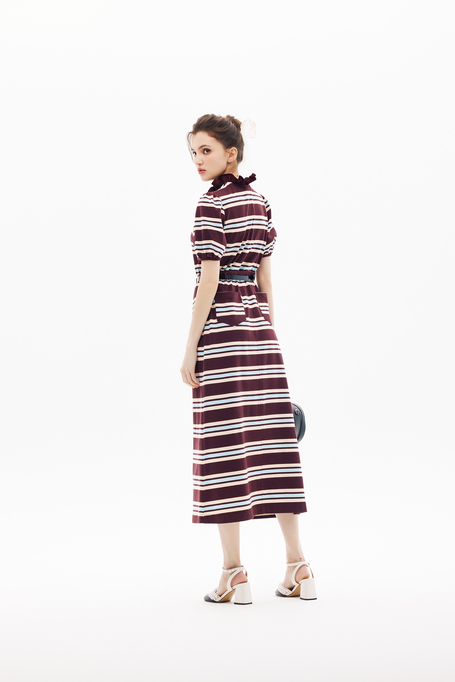 Mahogany Stripe Maxi SkirtMahogany Stripe Maxi Skirt,Season (SS) Look,Stripe,Cotton,bows,Midi skirts