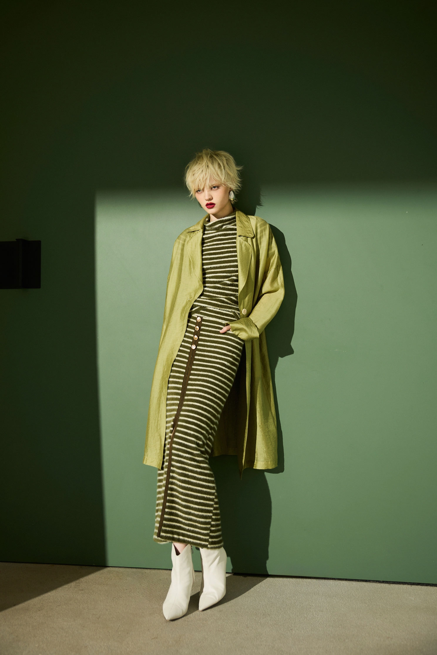 Faux Fur Stripe Maxi SkirtFaux Fur Stripe Maxi Skirt,Season (SS) Look,Stripe,Midi skirts