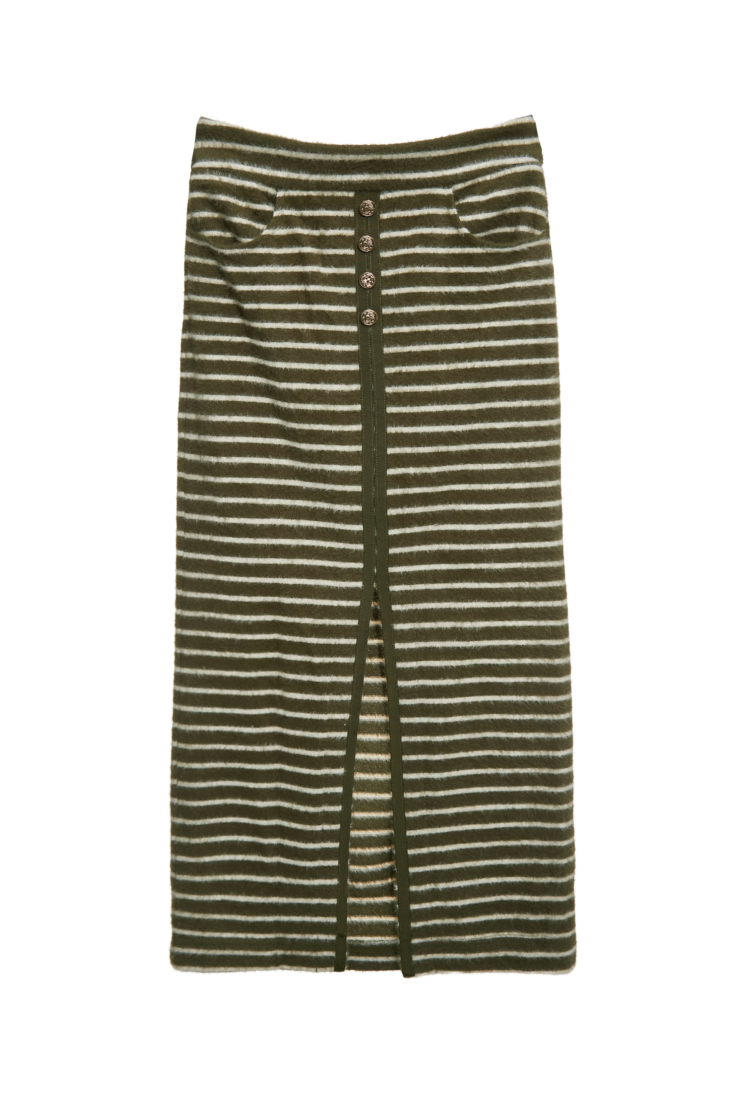 Faux Fur Stripe Maxi SkirtFaux Fur Stripe Maxi Skirt,Season (SS) Look,Stripe,Midi skirts
