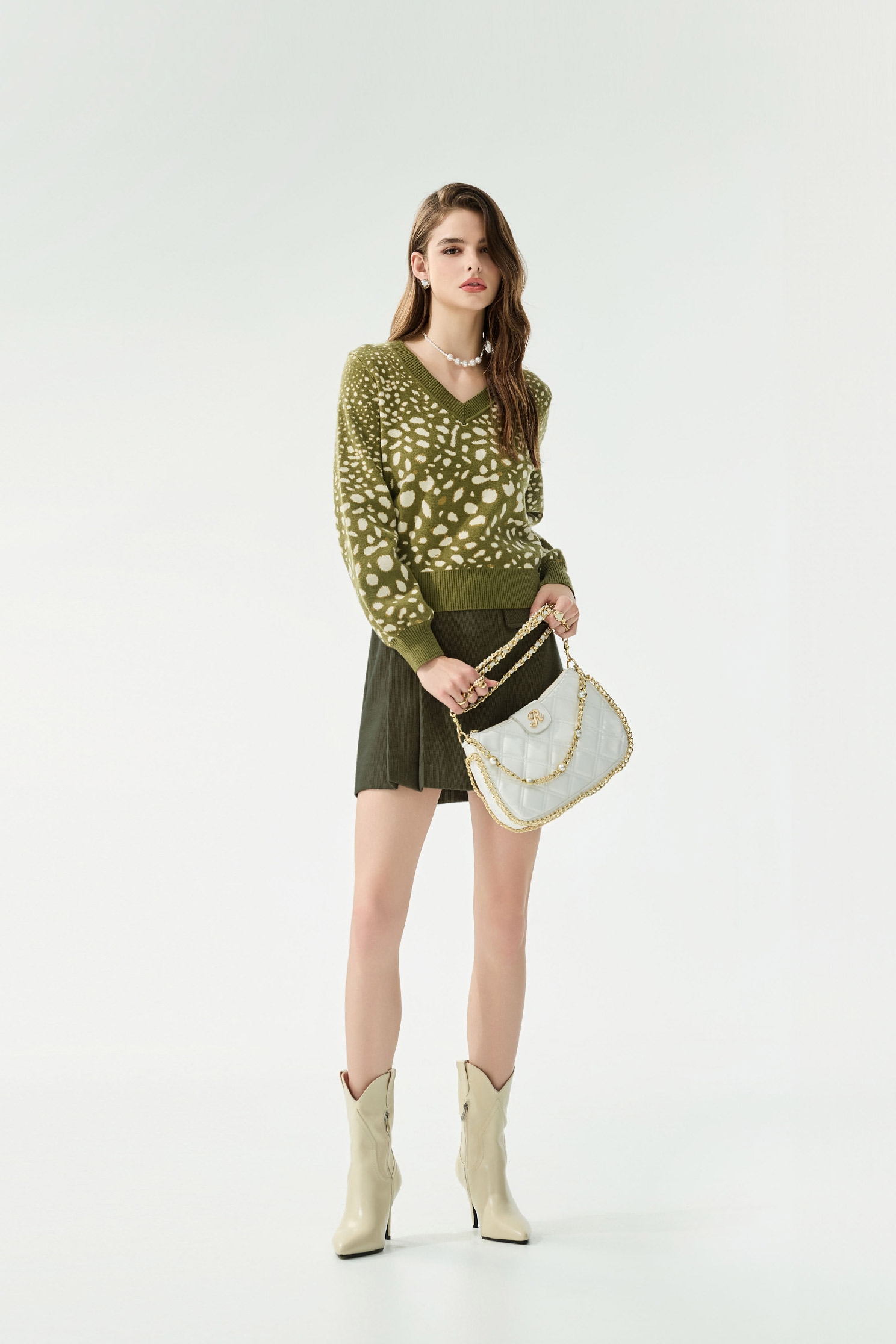 Army Green Curdory Short SkirtArmy Green Curdory Short Skirt,Season (SS) Look,Mini skirts