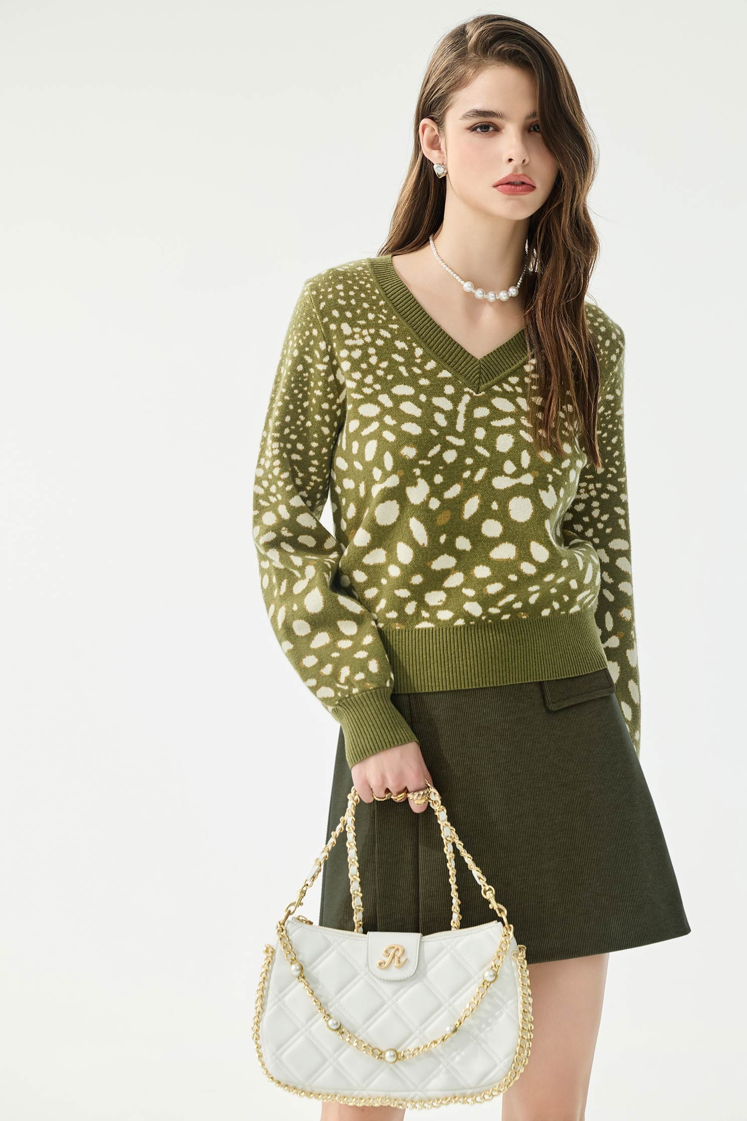 Army Green Curdory Short SkirtArmy Green Curdory Short Skirt,Season (SS) Look,Mini skirts