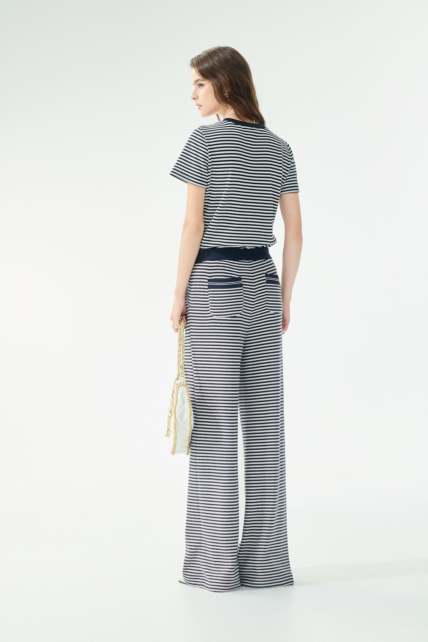 Diamonte Buckle Stripe Wide Leg PantsDiamonte Buckle Stripe Wide Leg Pants,Embroidered,Season (SS) Look,Stripe,pants