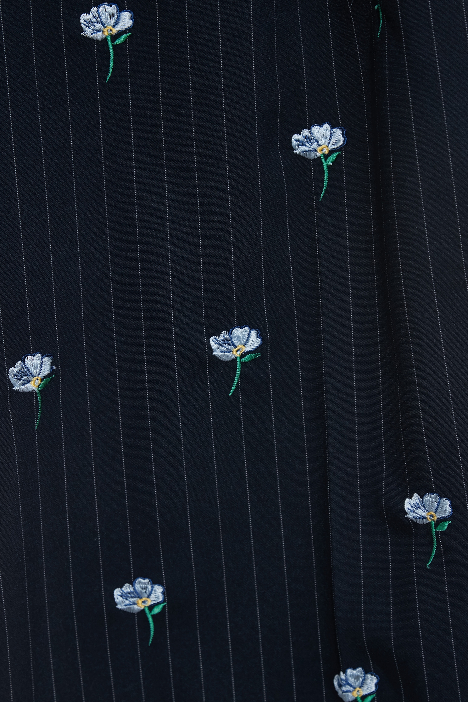 Floral Embroidery Pinstripe PantsFloral Embroidery Pinstripe Pants,Embroidered,Season (SS) Look,Stripe,pants,Tailored pants