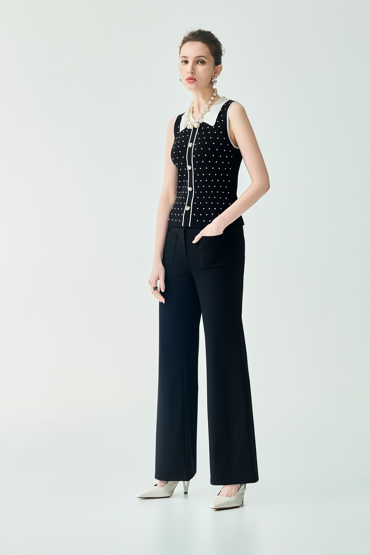 Classic Boot Leg PantsClassic Boot Leg Pants,Bell-bottoms,Season (SS) Look,Embroidered,pants,Black pants
