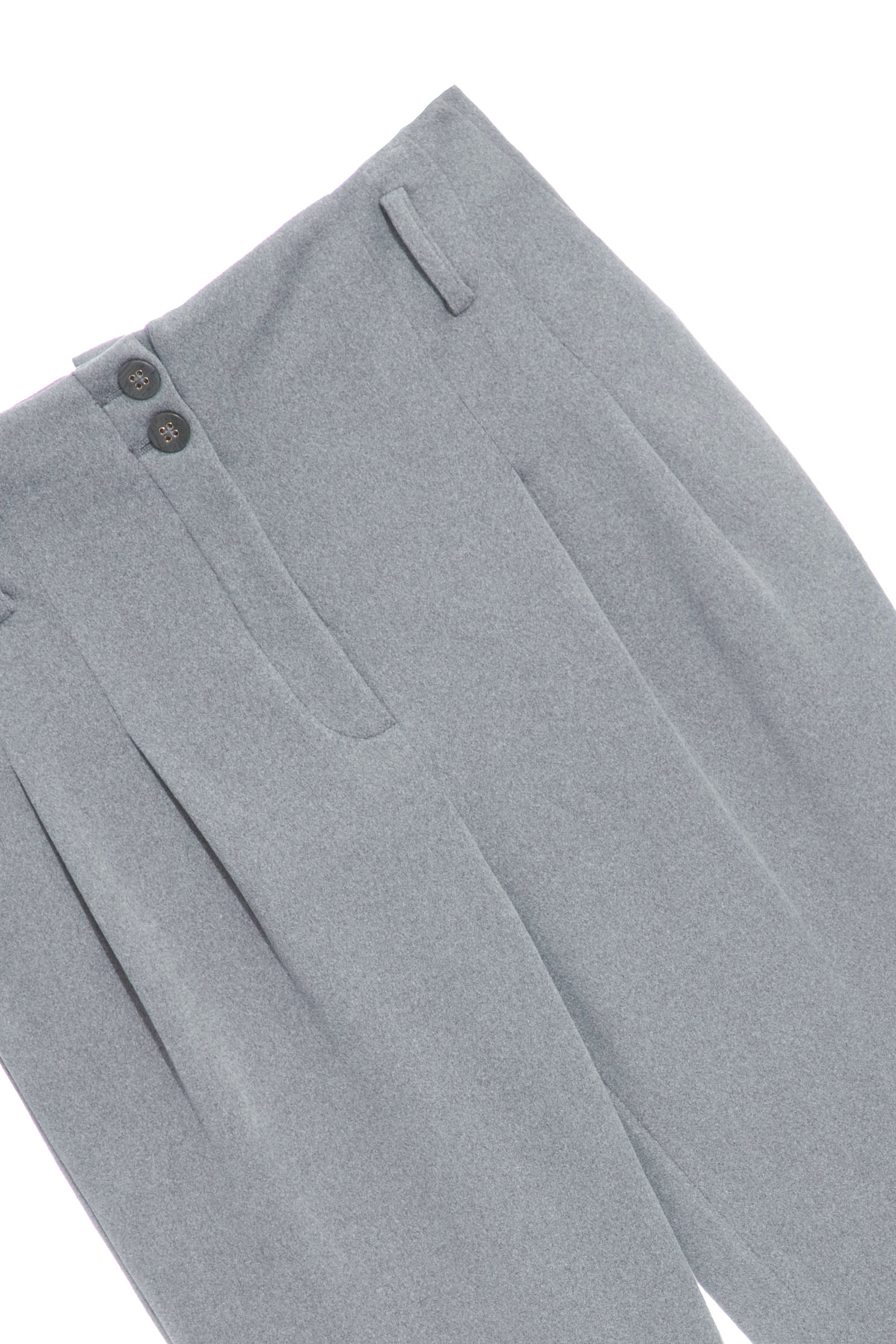 Grey Boyfriend Pants With Fold Over CuffsWoolen tapered trousers,Season (AW) Look