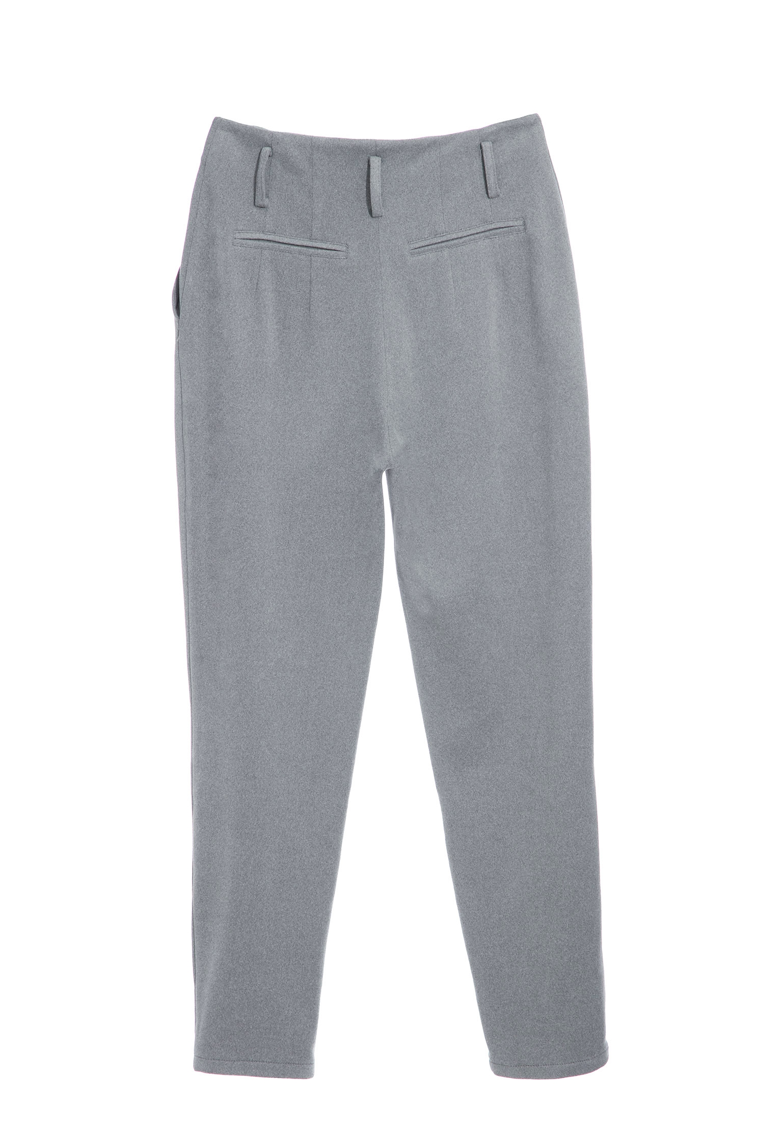 Grey Boyfriend Pants With Fold Over CuffsWoolen tapered trousers,Season (AW) Look