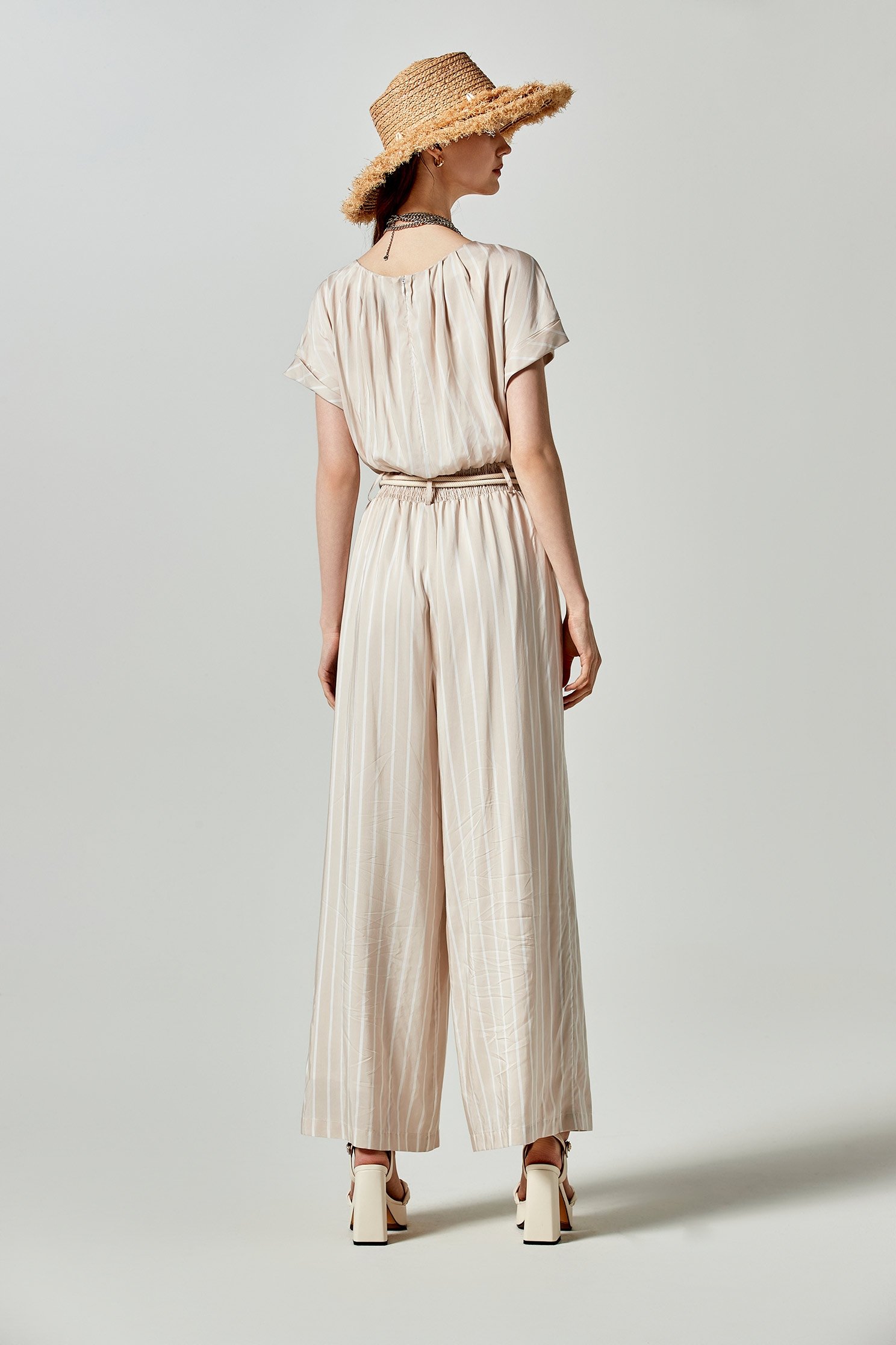 Short Sleeve Stripe Print JumpsuitShort Sleeve Stripe Print Jumpsuit,bestselling,Season (SS) Look,Stripe,sleeveless tops,Jumpsuits