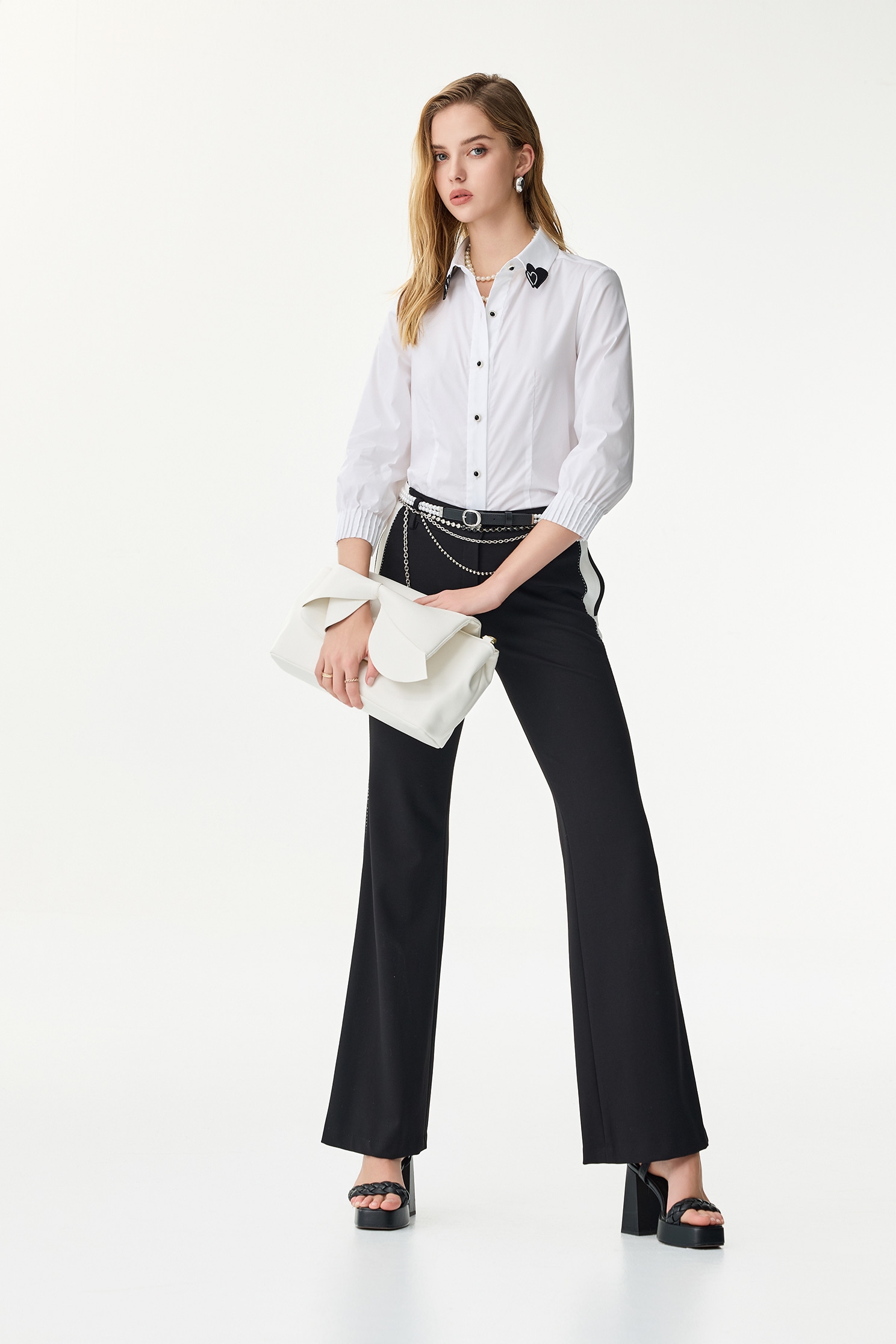 Contrast Trim Detail Black PantsContrast Trim Detail Black Pants,Culottes,Season (SS) Look,pants,Black pants