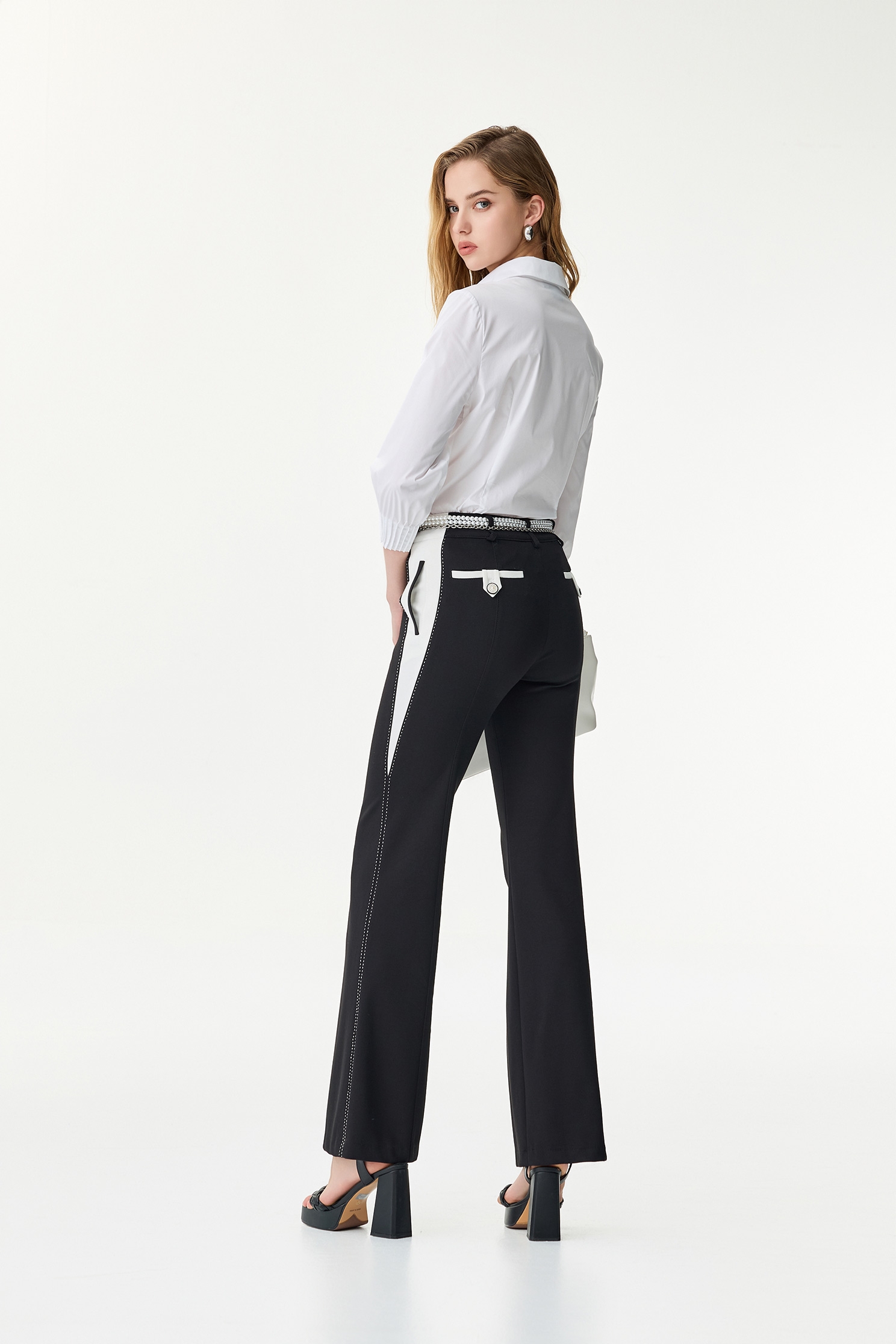 Contrast Trim Detail Black PantsContrast Trim Detail Black Pants,Culottes,Season (SS) Look,pants,Black pants