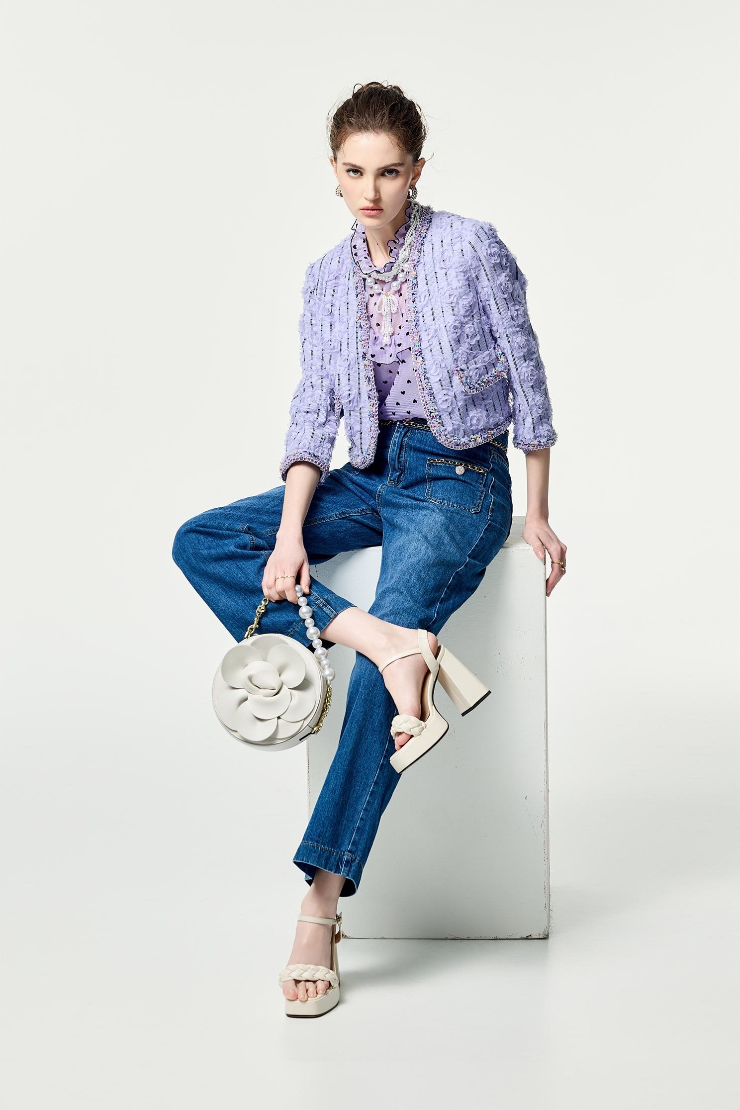 Chain Detail Straight Cut JeansChain Detail Straight Cut Jeans,Denim,Season (SS) Look,Denim,Jeans,Denim pants,Valentine,Pants