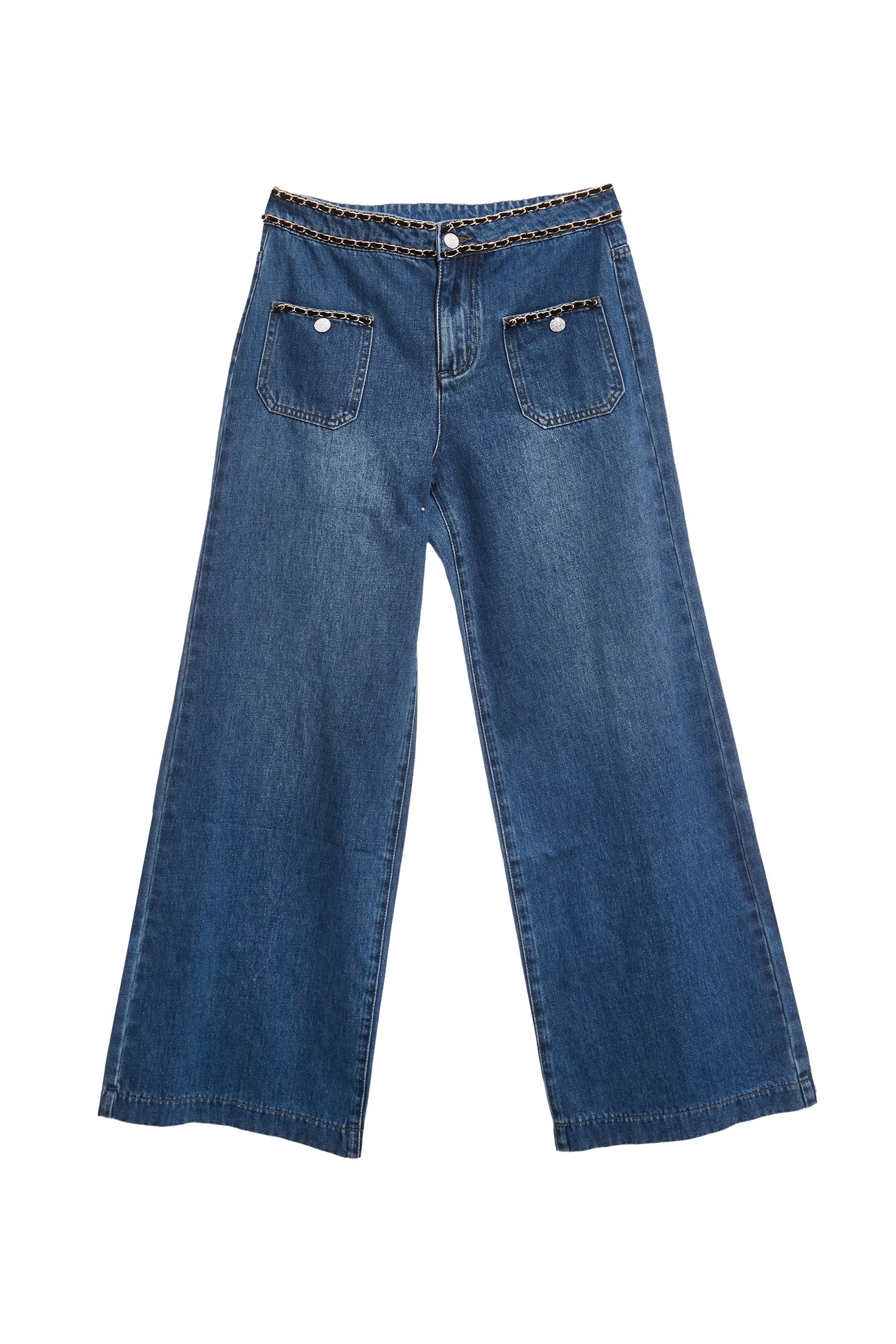 Chain Detail Straight Cut JeansChain Detail Straight Cut Jeans,Denim,Season (SS) Look,Denim,Jeans,Denim pants,Valentine,Pants