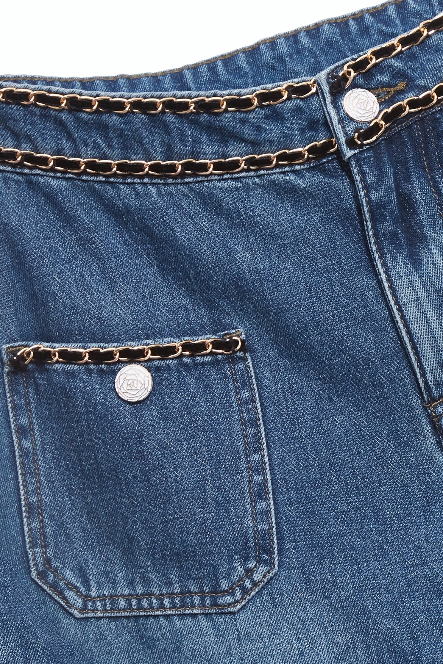 Chain Detail Straight Cut JeansChain Detail Straight Cut Jeans,Denim,Season (SS) Look,Denim,Jeans,Denim pants,Valentine,Pants