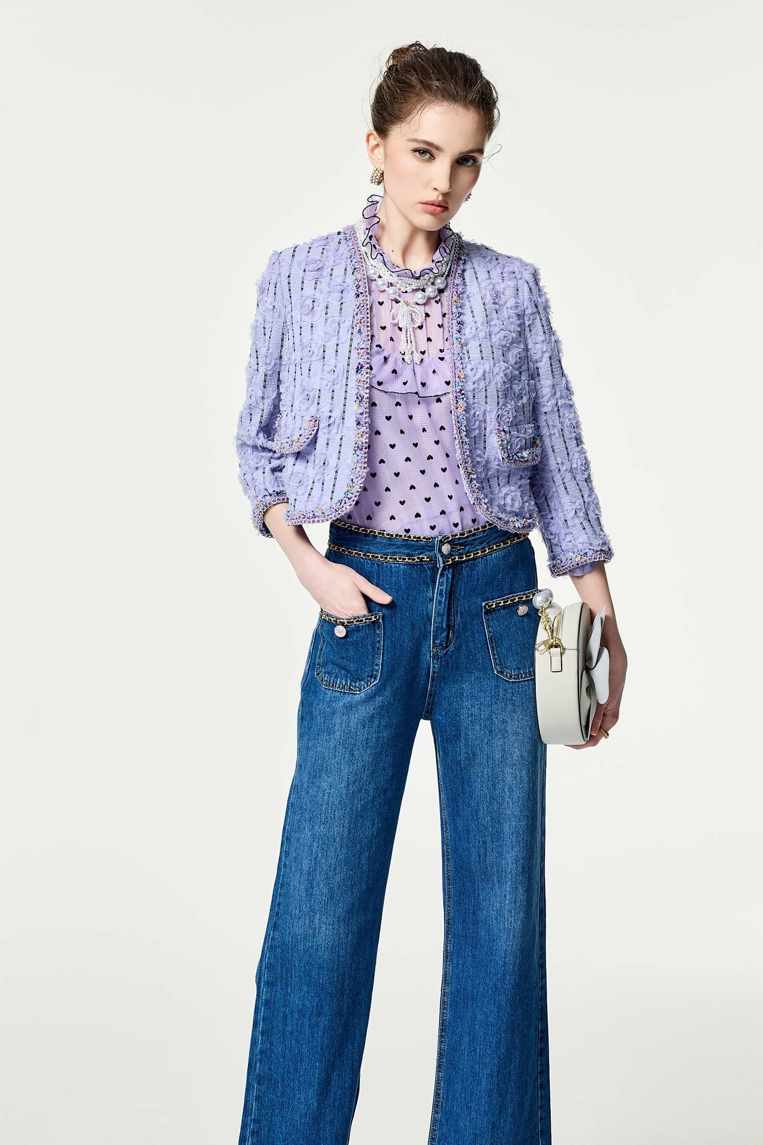 Chain Detail Straight Cut JeansChain Detail Straight Cut Jeans,Denim,Season (SS) Look,Denim,Jeans,Denim pants,Valentine,Pants