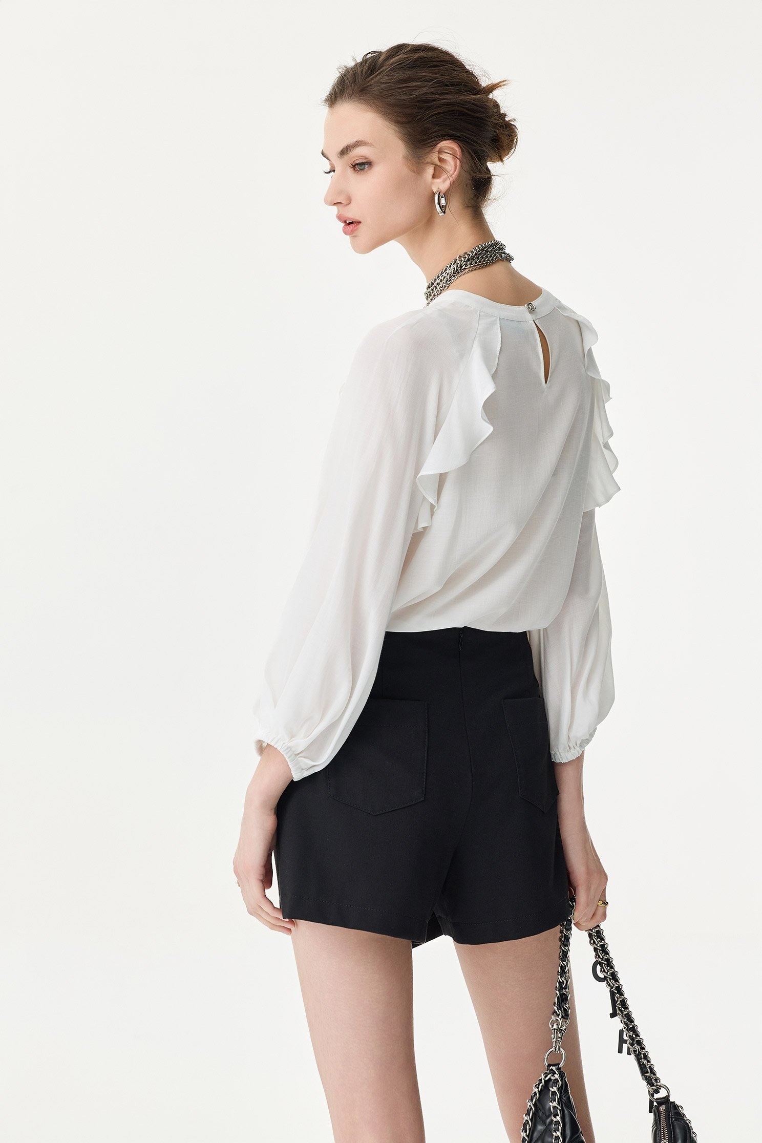 Contrast Trim Detail SkortsContrast Trim Detail Skorts,Season (SS) Look,pants,Skorts,Black pants