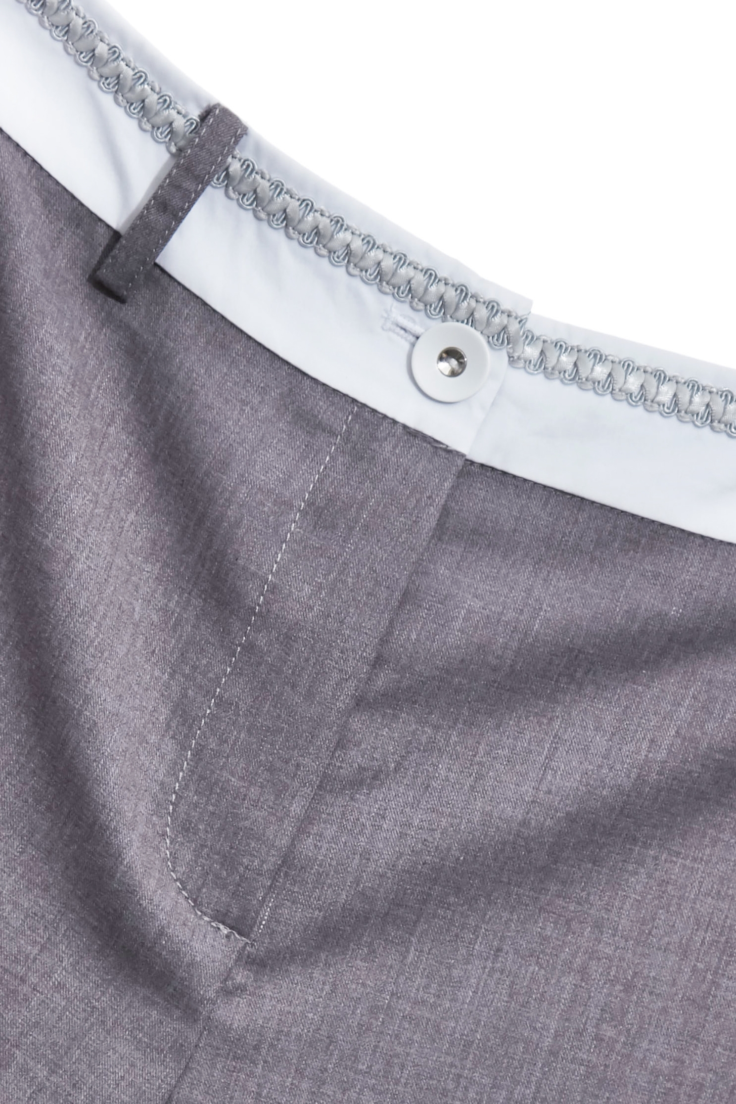 Contrast Waistband Grey PantsContrast Waistband Grey Pants,Office Looks,Season (SS) Look,Blouses,Tailored pants,Urban Fashion,Pants