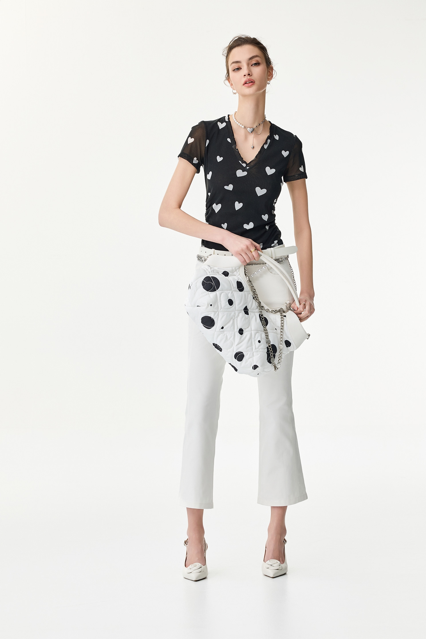 White Boot Leg JeansWhite Boot Leg Jeans,Season (SS) Look,Skinny pants,Embroidered,pants