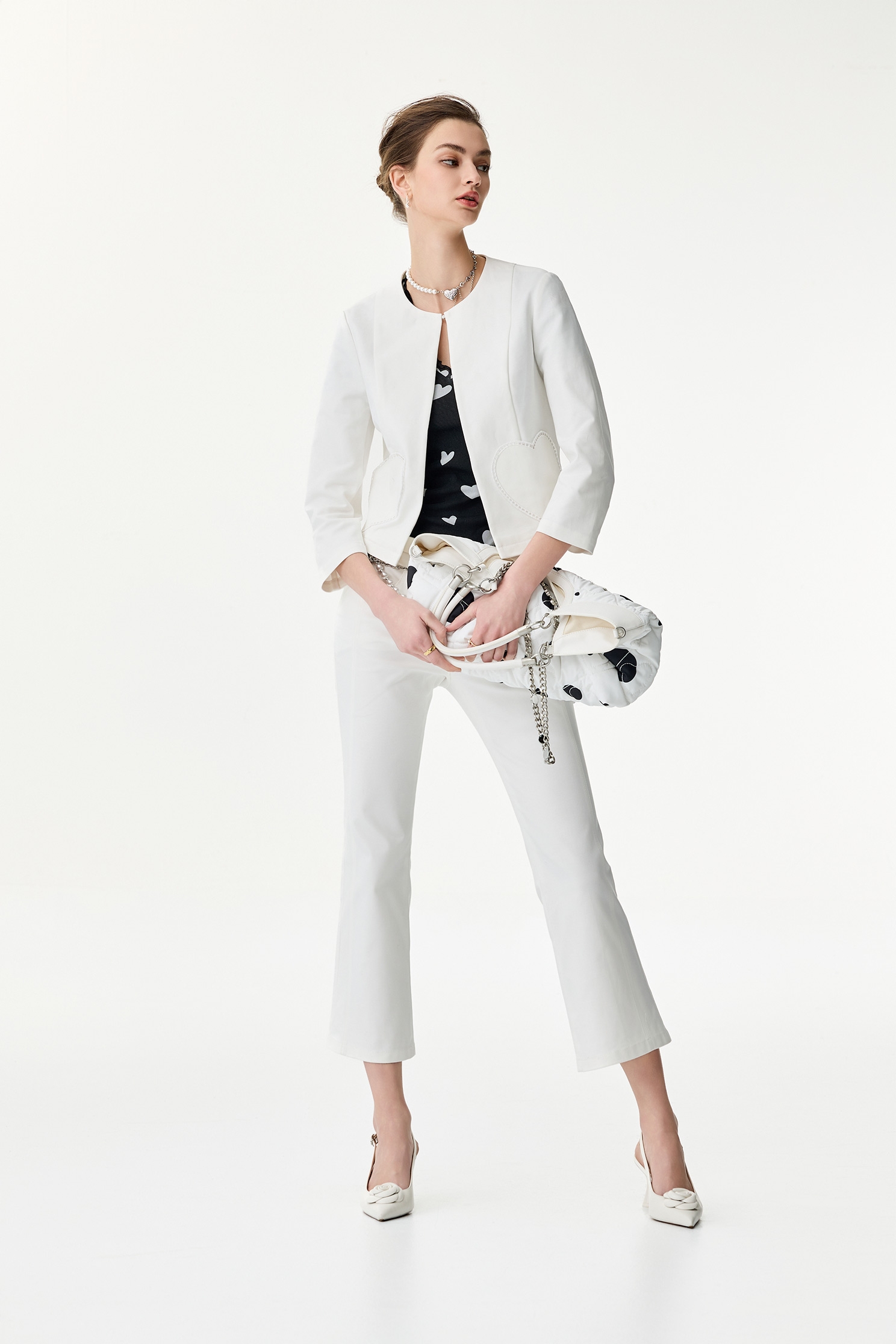 White Boot Leg JeansWhite Boot Leg Jeans,Season (SS) Look,Skinny pants,Embroidered,pants