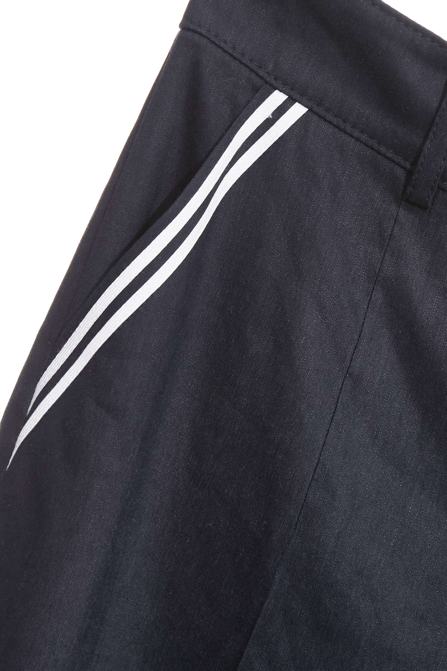 White Pocket Stripe Navy PantsWhite Pocket Stripe Navy Pants,Embroidered,Culottes,Season (SS) Look,pants