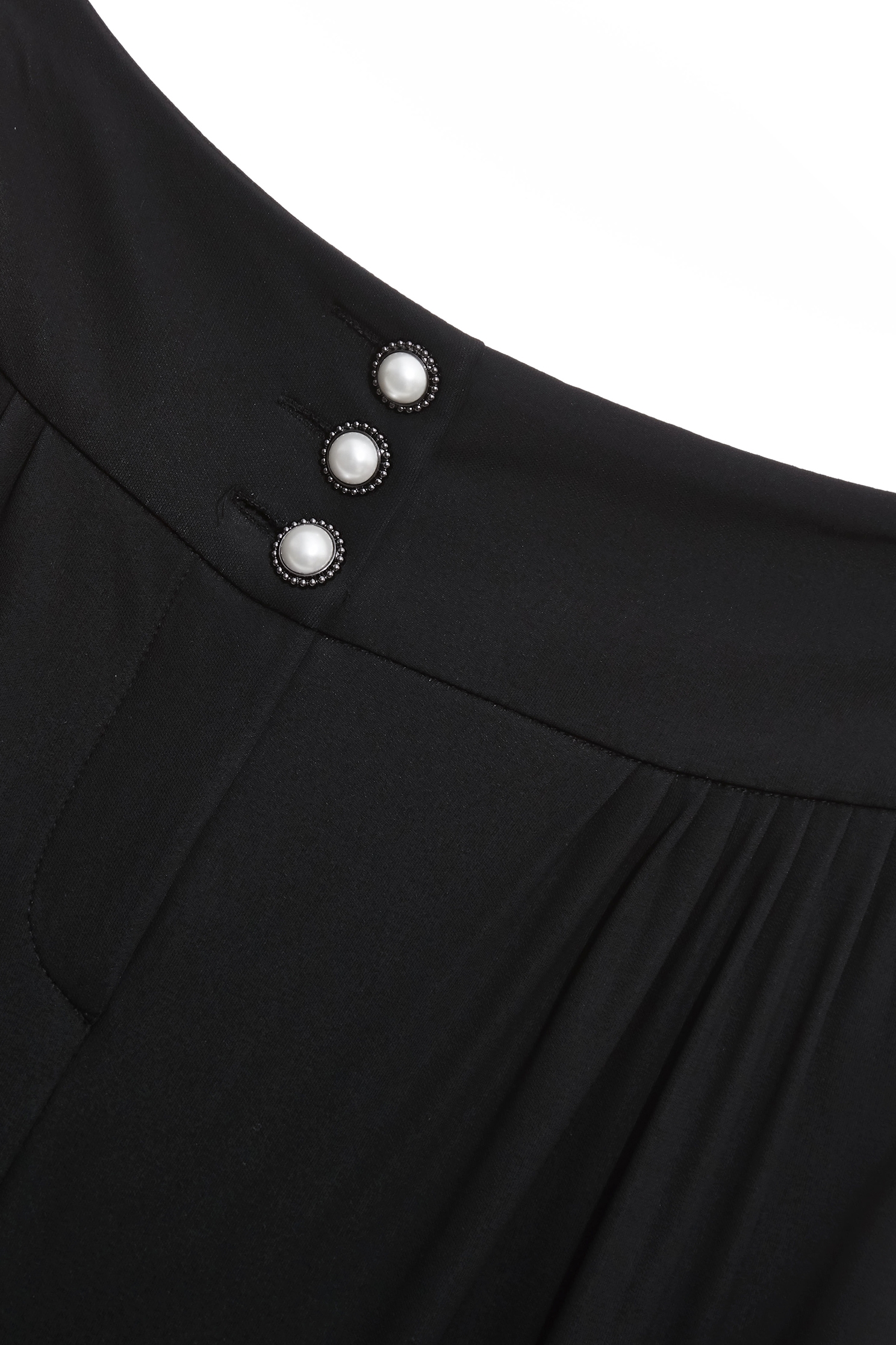 High Waist Wide Leg PantsHigh Waist Wide Leg Pants,Culottes,Season (SS) Look,pearl,pants,Black pants