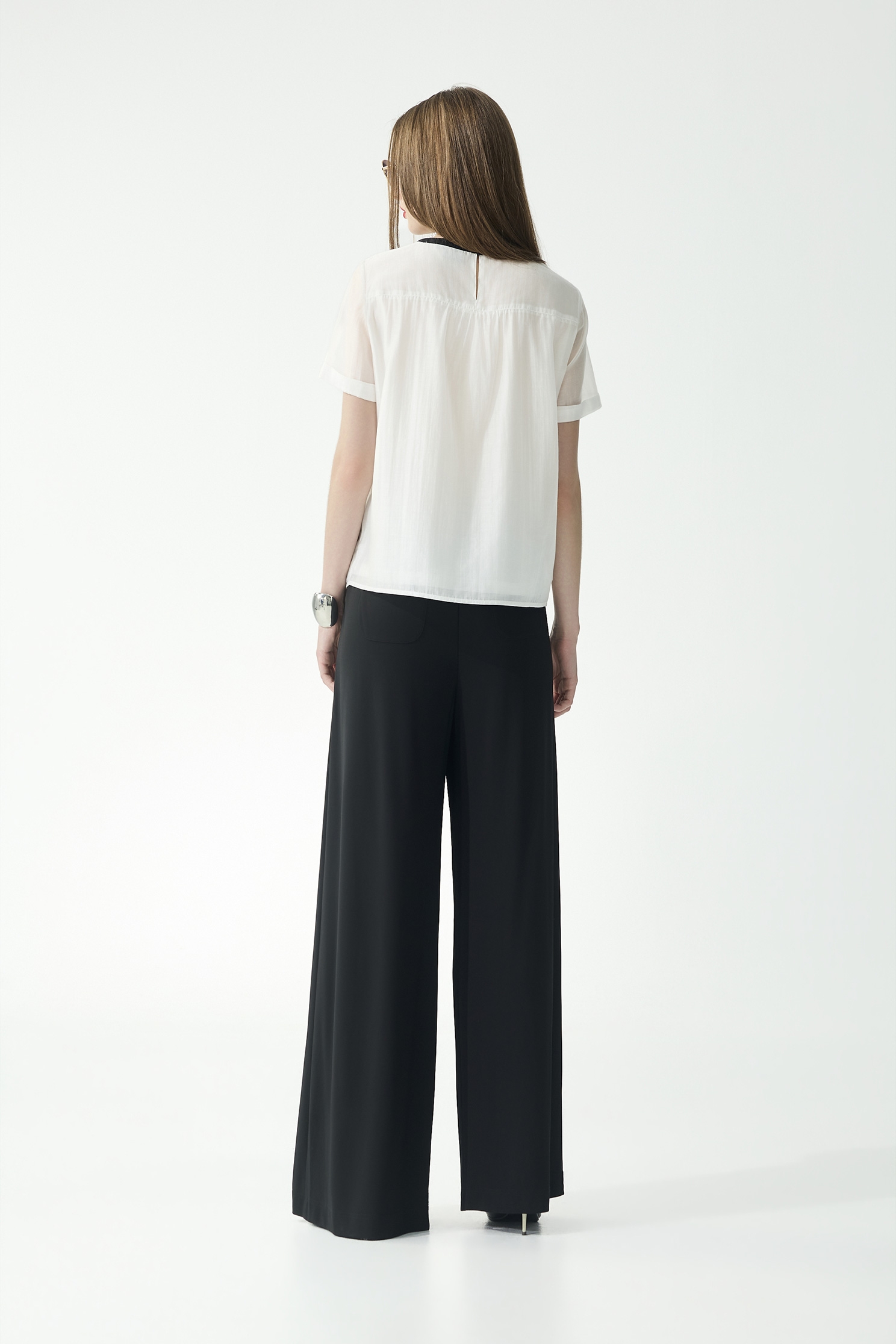 High Waist Wide Leg PantsHigh Waist Wide Leg Pants,Culottes,Season (SS) Look,pearl,pants,Black pants