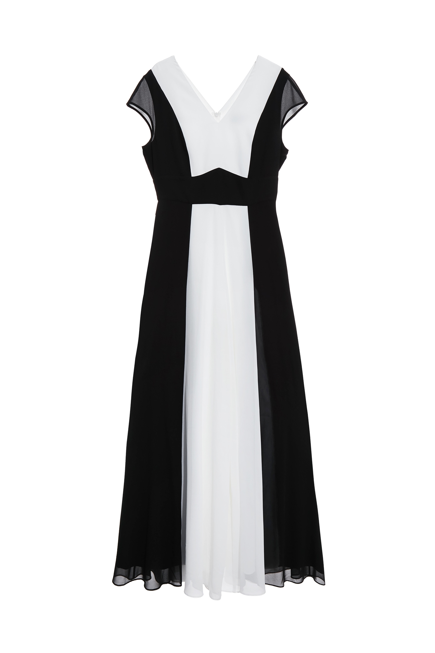 V-neck Black White Contrast JumpsuitV-neck Black White Contrast Jumpsuit,Season (SS) Look,pants,Jumpsuits,Chiffon,Black pants
