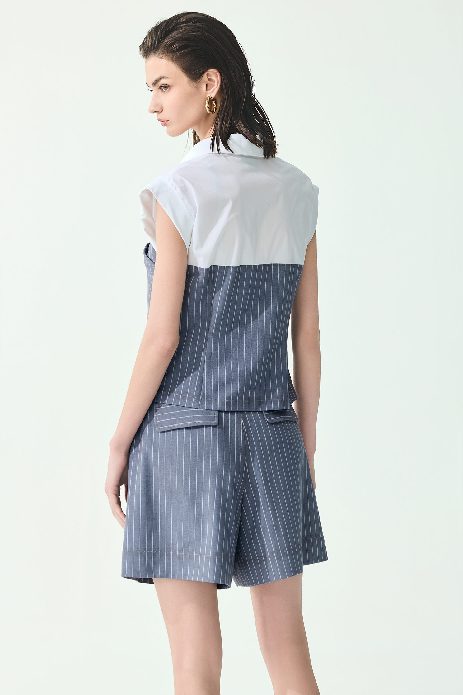 Pinstripe Pleated ShortsPinstripe Pleated Shorts,Season (SS) Look,Stripe,Shorts,pants