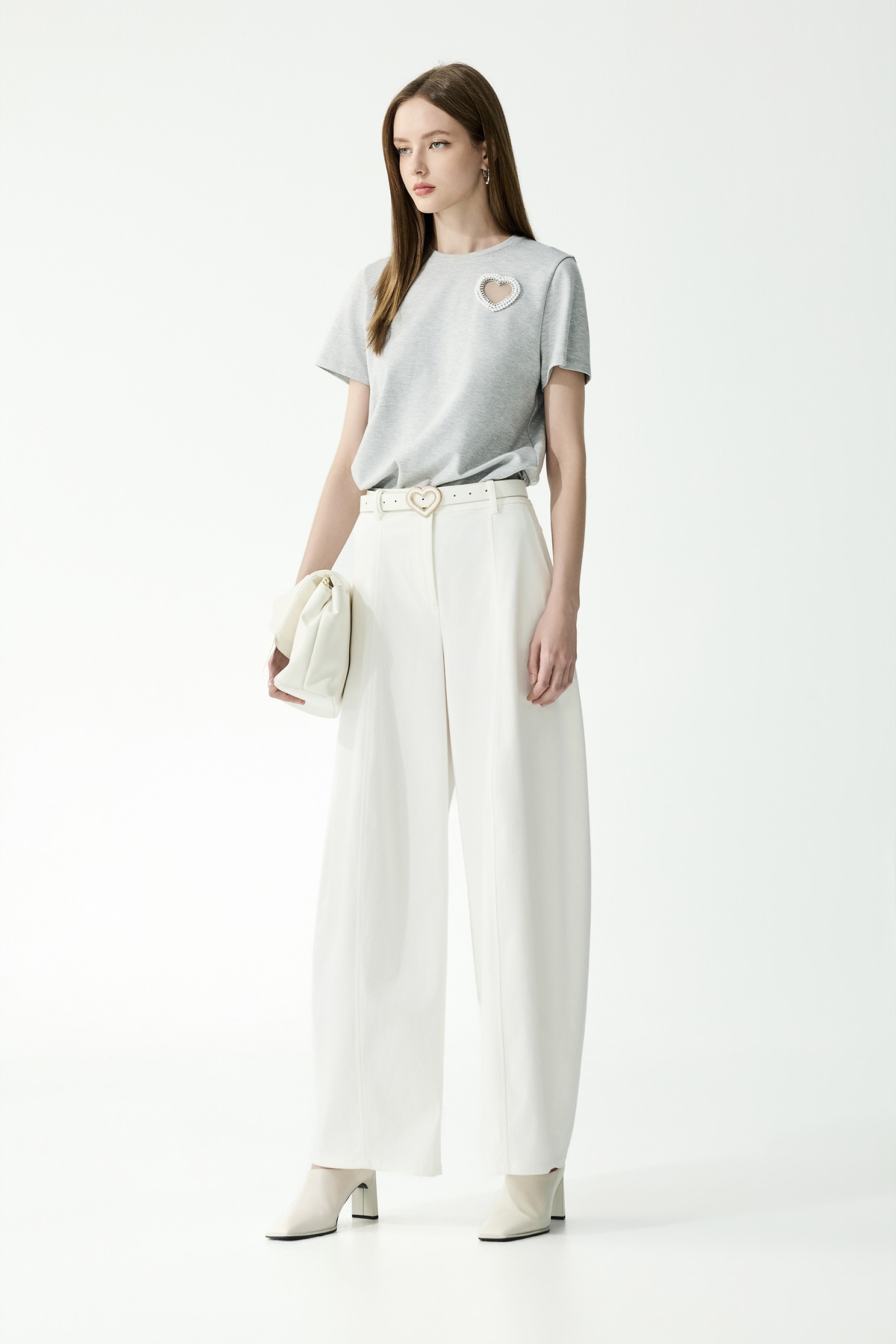 Barrel Cut White JeansBarrel Cut White Jeans,Season (SS) Look,Denim,Jeans,White pants,pants
