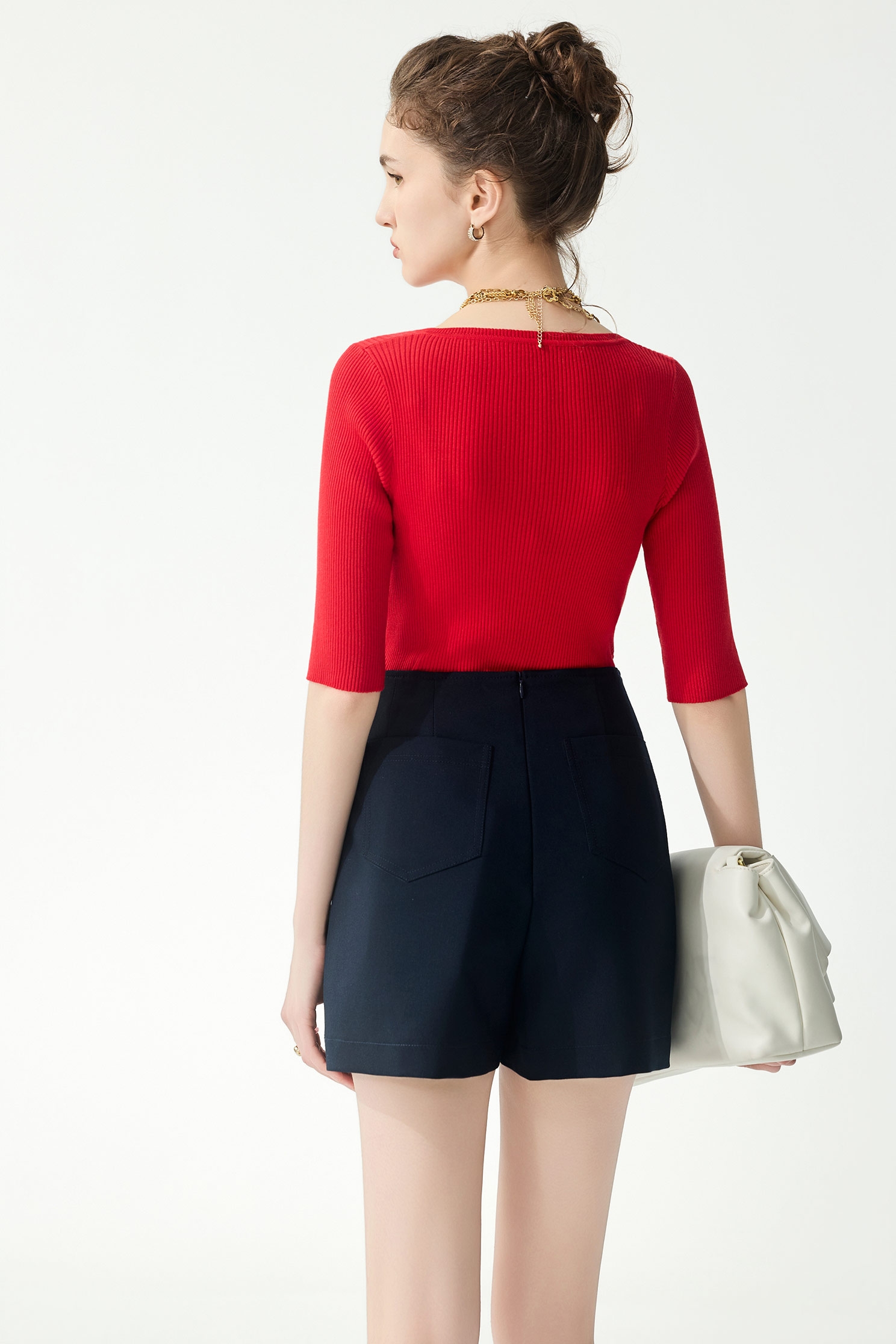 Box Pleat Navy ShortsBox Pleat Navy Shorts,Season (SS) Look,pants,Skorts